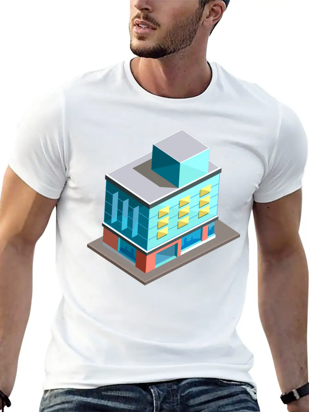 Modern Building Cartoon 02 Unisex Casual T-Shirt – Clean Design For Daily Comfort