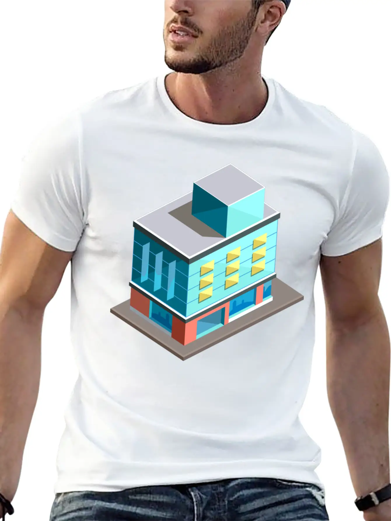 Modern Building Cartoon 02 Unisex Casual T-Shirt – Clean Design For Daily Comfort