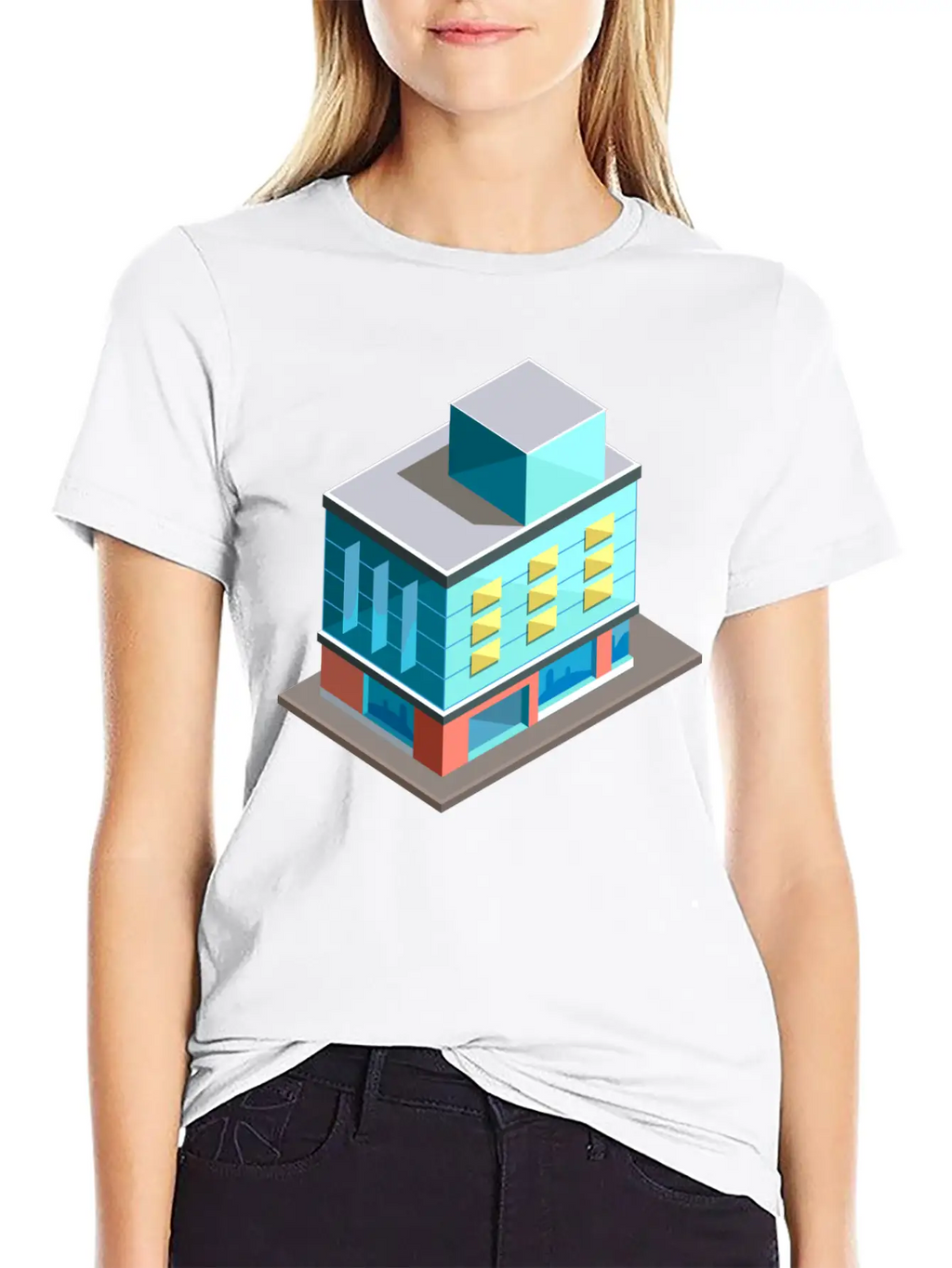 Modern Building Cartoon 02 Unisex Casual T-Shirt – Clean Design For Daily Comfort