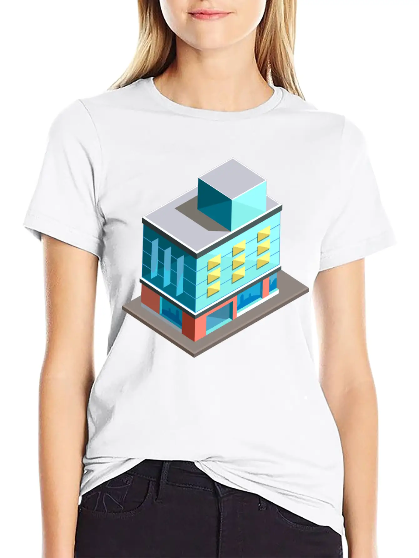 Modern Building Cartoon 02 Unisex Casual T-Shirt – Clean Design For Daily Comfort