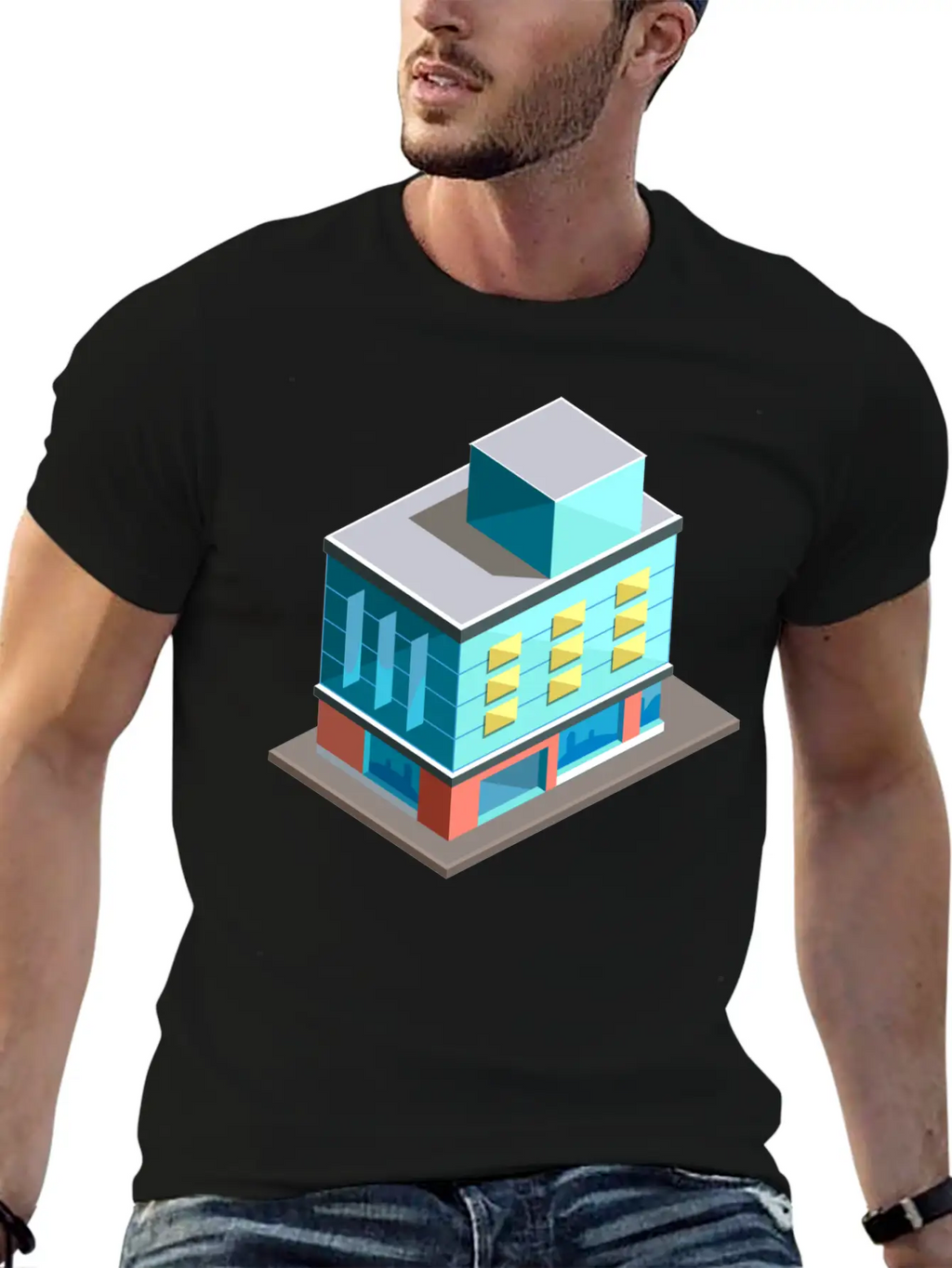 Modern Building Cartoon 02 Unisex Casual T-Shirt – Clean Design For Daily Comfort
