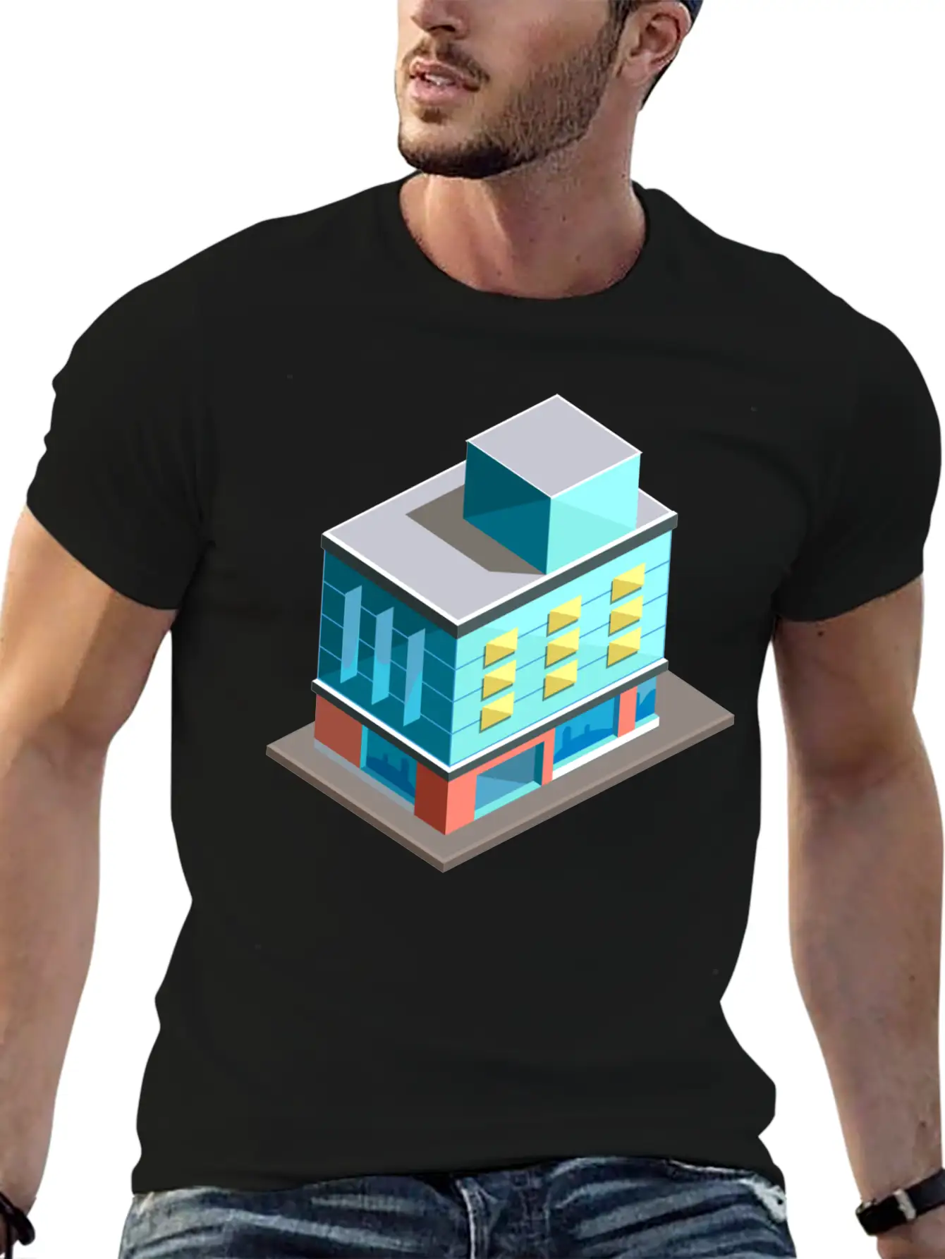 Modern Building Cartoon 02 Unisex Casual T-Shirt – Clean Design For Daily Comfort