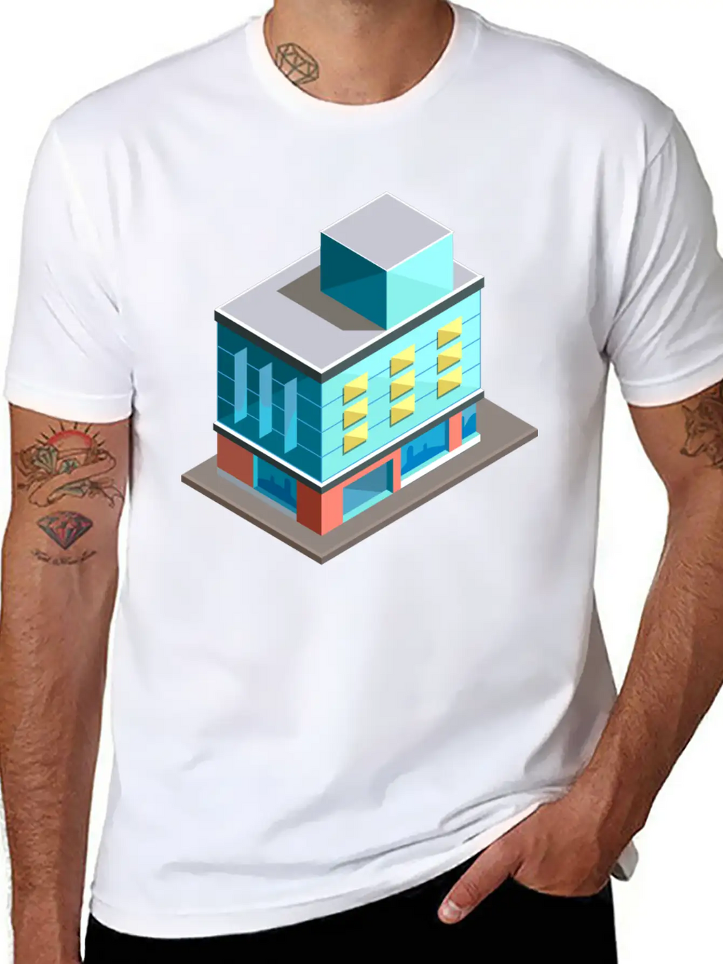Modern Building Cartoon 02 Unisex Casual T-Shirt – Clean Design For Daily Comfort