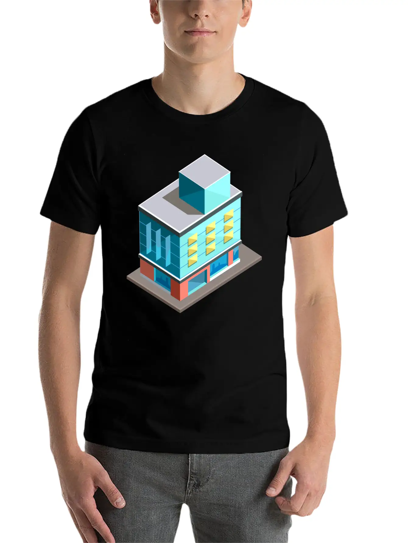 Modern Building Cartoon 02 Unisex Casual T-Shirt – Clean Design For Daily Comfort