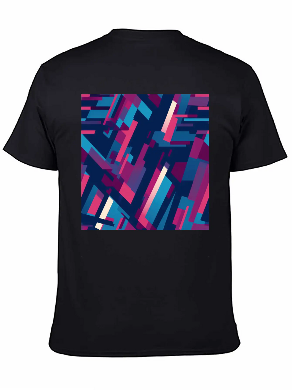 Modern Geometric Dance In Pink, Blue, And Violet Unisex Casual T-Shirt – Clean Design For Daily Comfort
