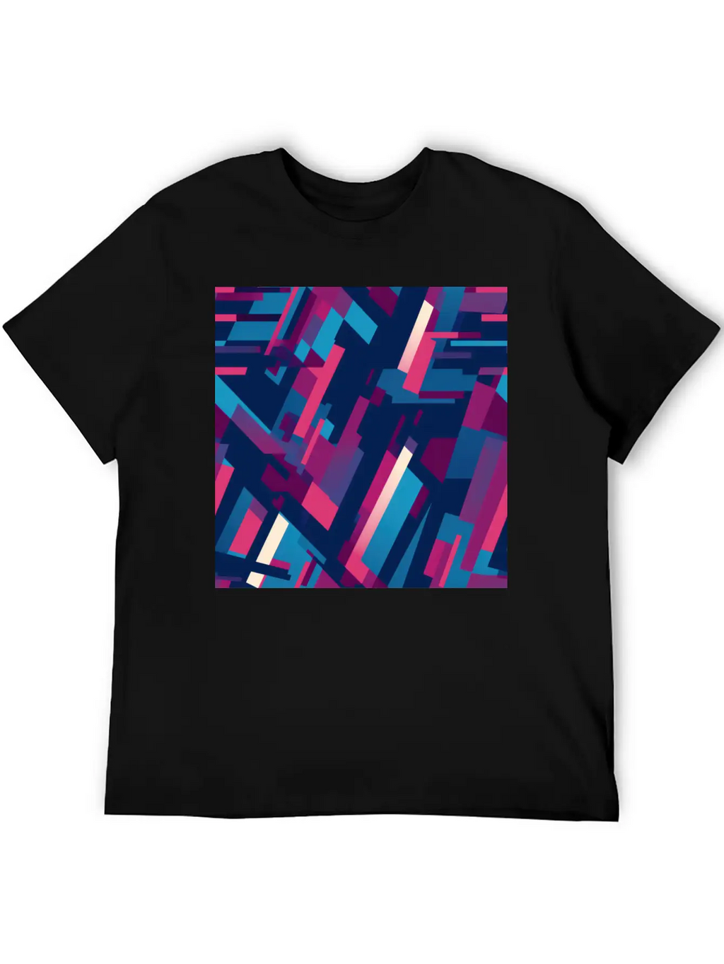 Modern Geometric Dance In Pink, Blue, And Violet Unisex Casual T-Shirt – Clean Design For Daily Comfort