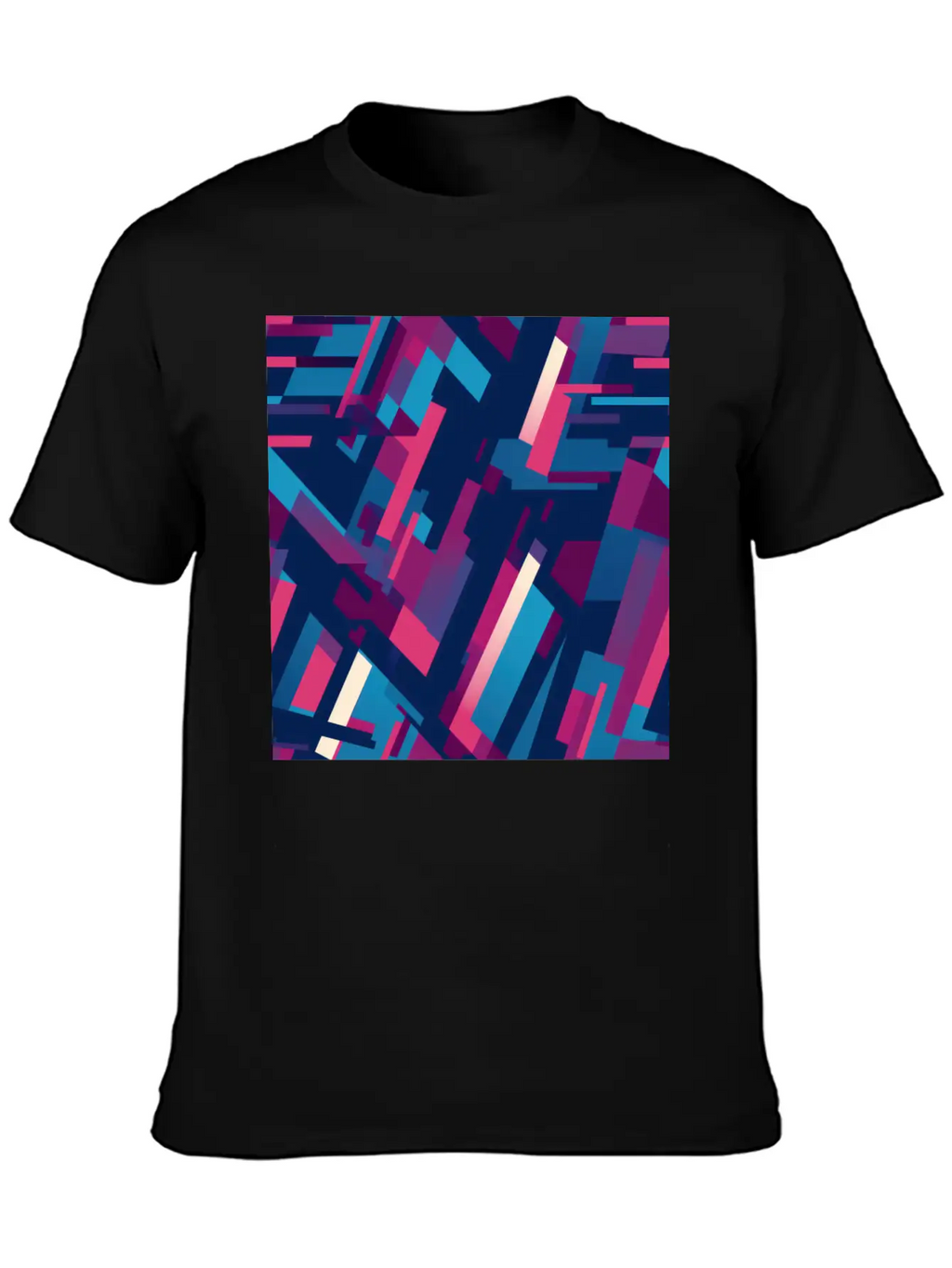 Modern Geometric Dance In Pink, Blue, And Violet Unisex Casual T-Shirt – Clean Design For Daily Comfort