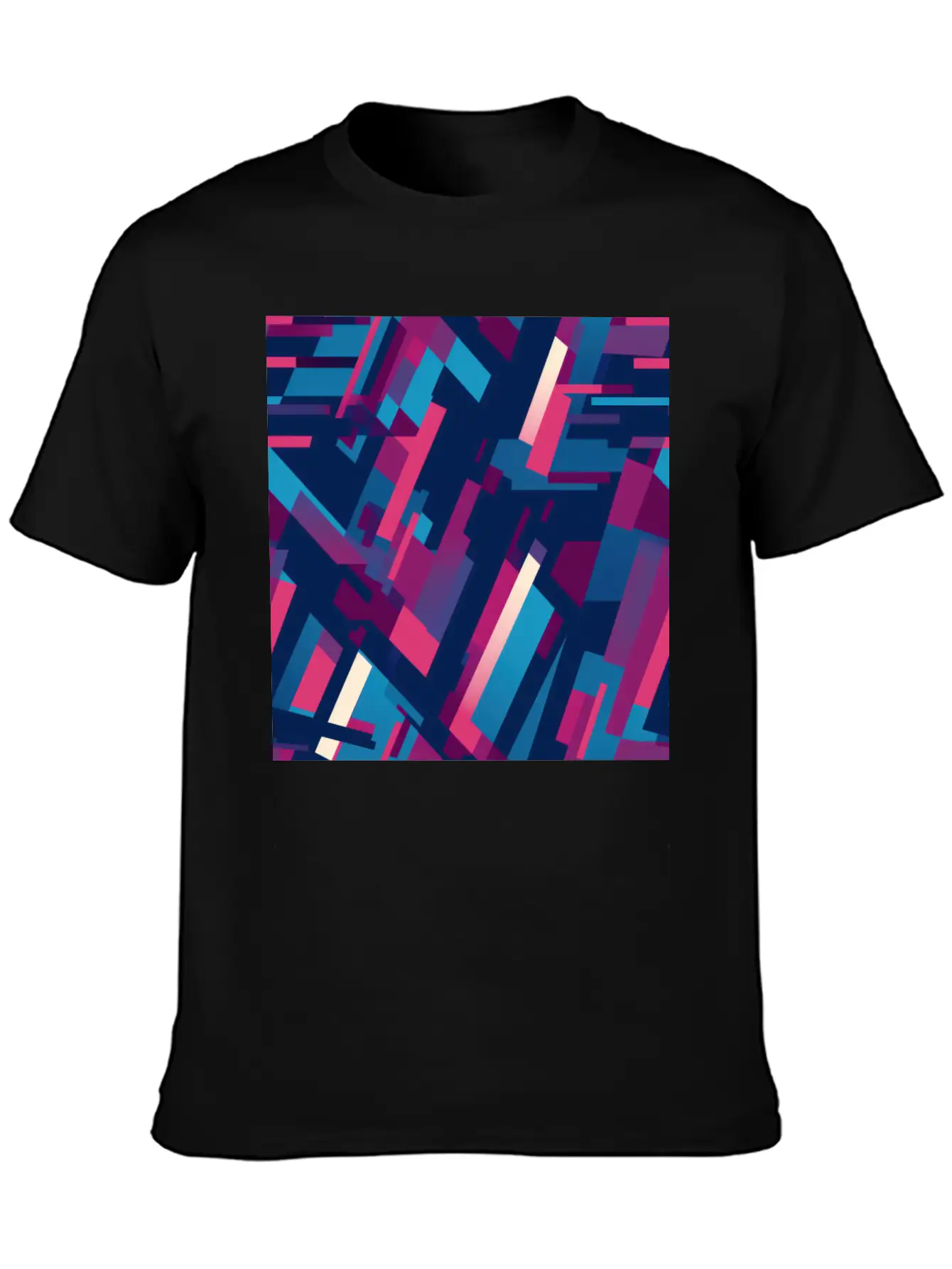 Modern Geometric Dance In Pink, Blue, And Violet Unisex Casual T-Shirt – Clean Design For Daily Comfort