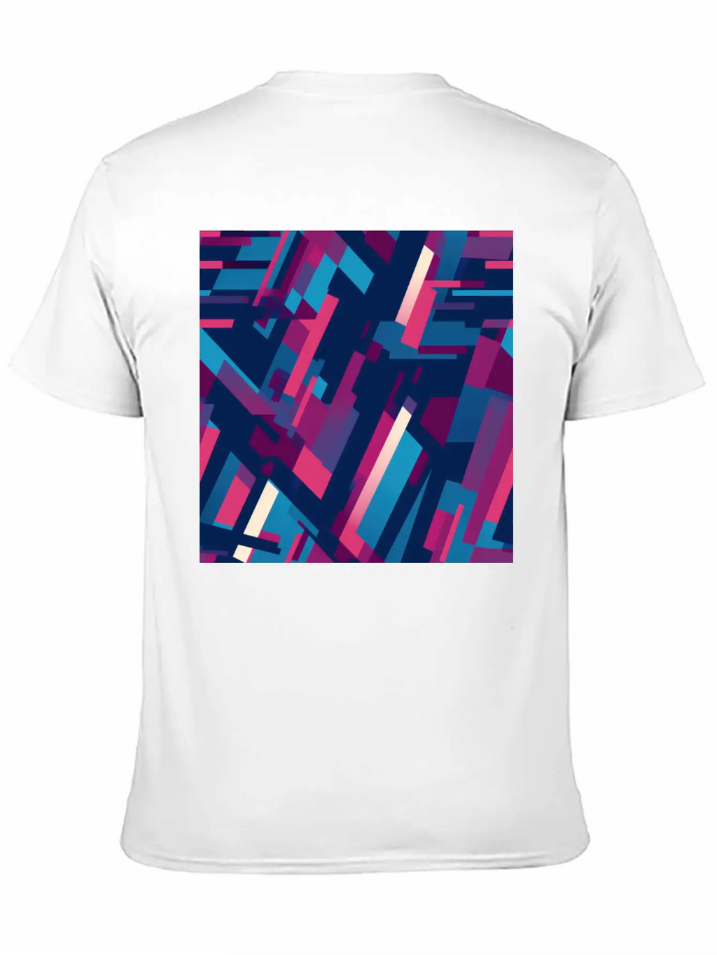 Modern Geometric Dance In Pink, Blue, And Violet Unisex Casual T-Shirt – Clean Design For Daily Comfort