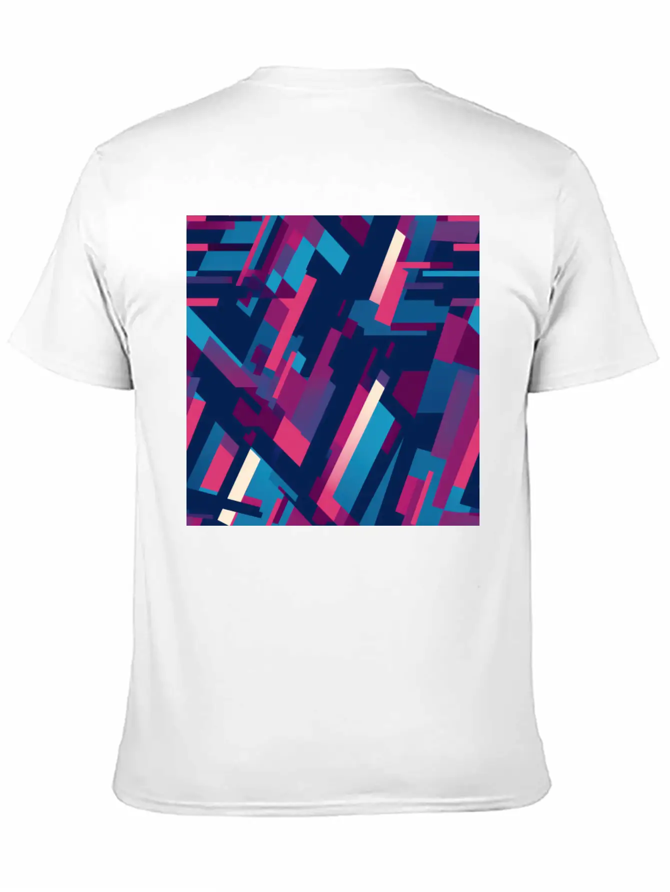 Modern Geometric Dance In Pink, Blue, And Violet Unisex Casual T-Shirt – Clean Design For Daily Comfort