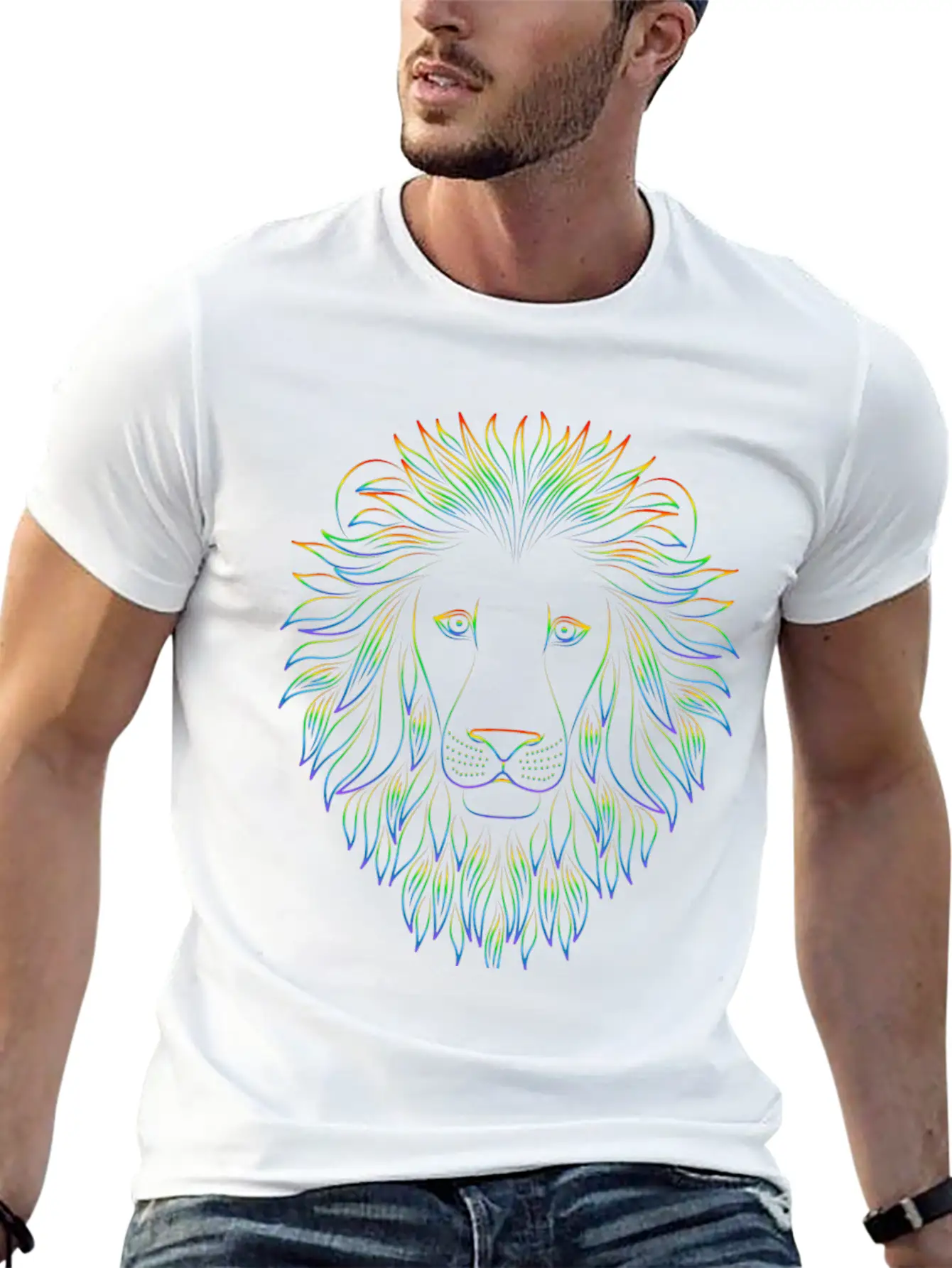 Modern Lion Unisex Short Sleeve Soft Cotton T-Shirt – Casual Everyday Wear
