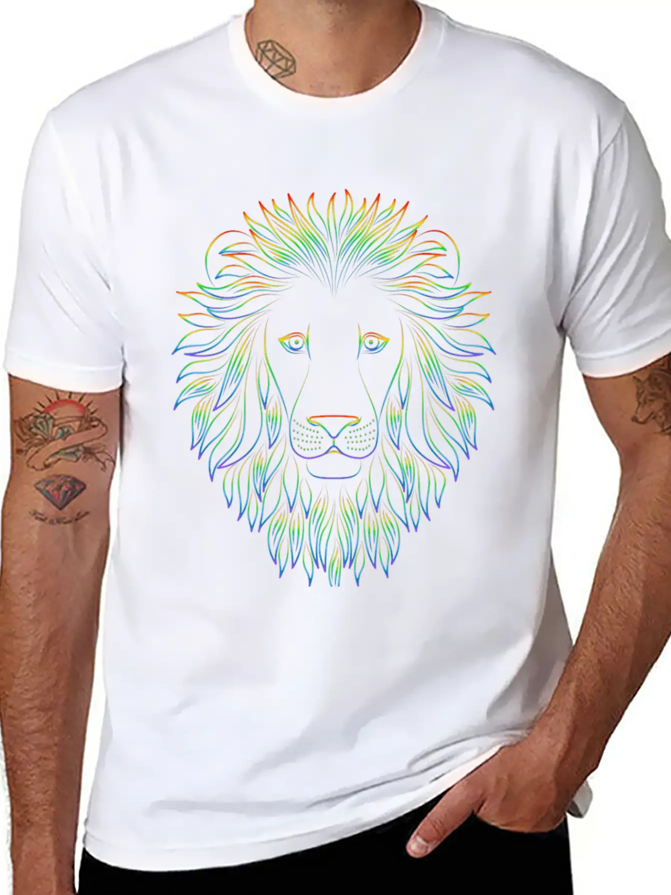 Modern Lion Unisex Short Sleeve Soft Cotton T-Shirt – Casual Everyday Wear
