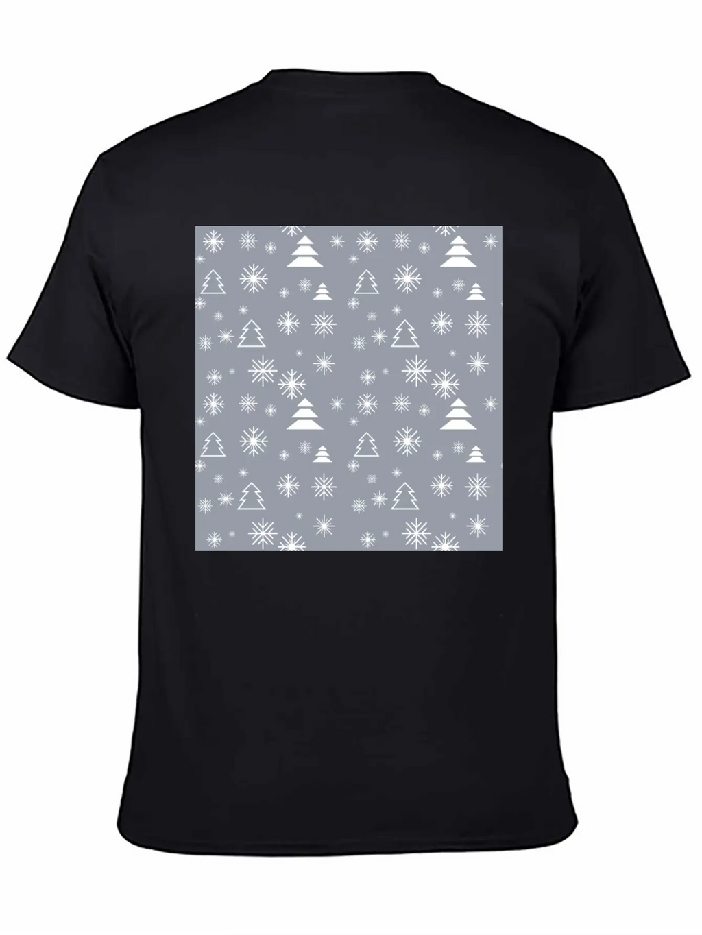 Modern Minimal Christmas Trees Pattern Snowflakes Classic Fit Graphic Tee For Daily Comfort – Unisex Cotton Shirt