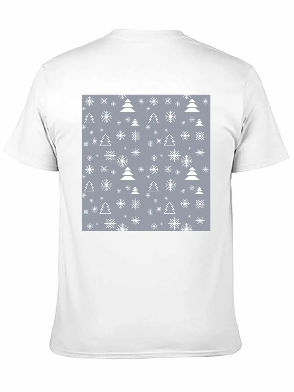 Modern Minimal Christmas Trees Pattern Snowflakes Classic Fit Graphic Tee For Daily Comfort – Unisex Cotton Shirt