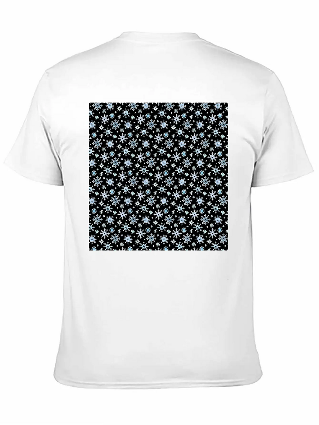Modern Snowflakes Pattern White Blue Unisex Casual T-Shirt – Clean Design For Daily Comfort