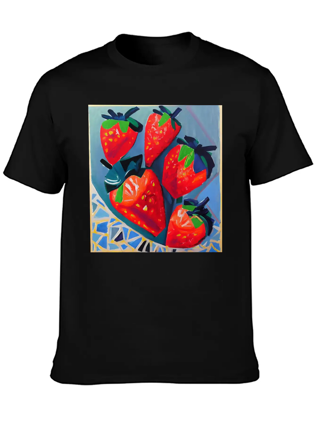 Modern Strawberries Unisex Short Sleeve Soft Cotton T-Shirt – Casual Everyday Wear