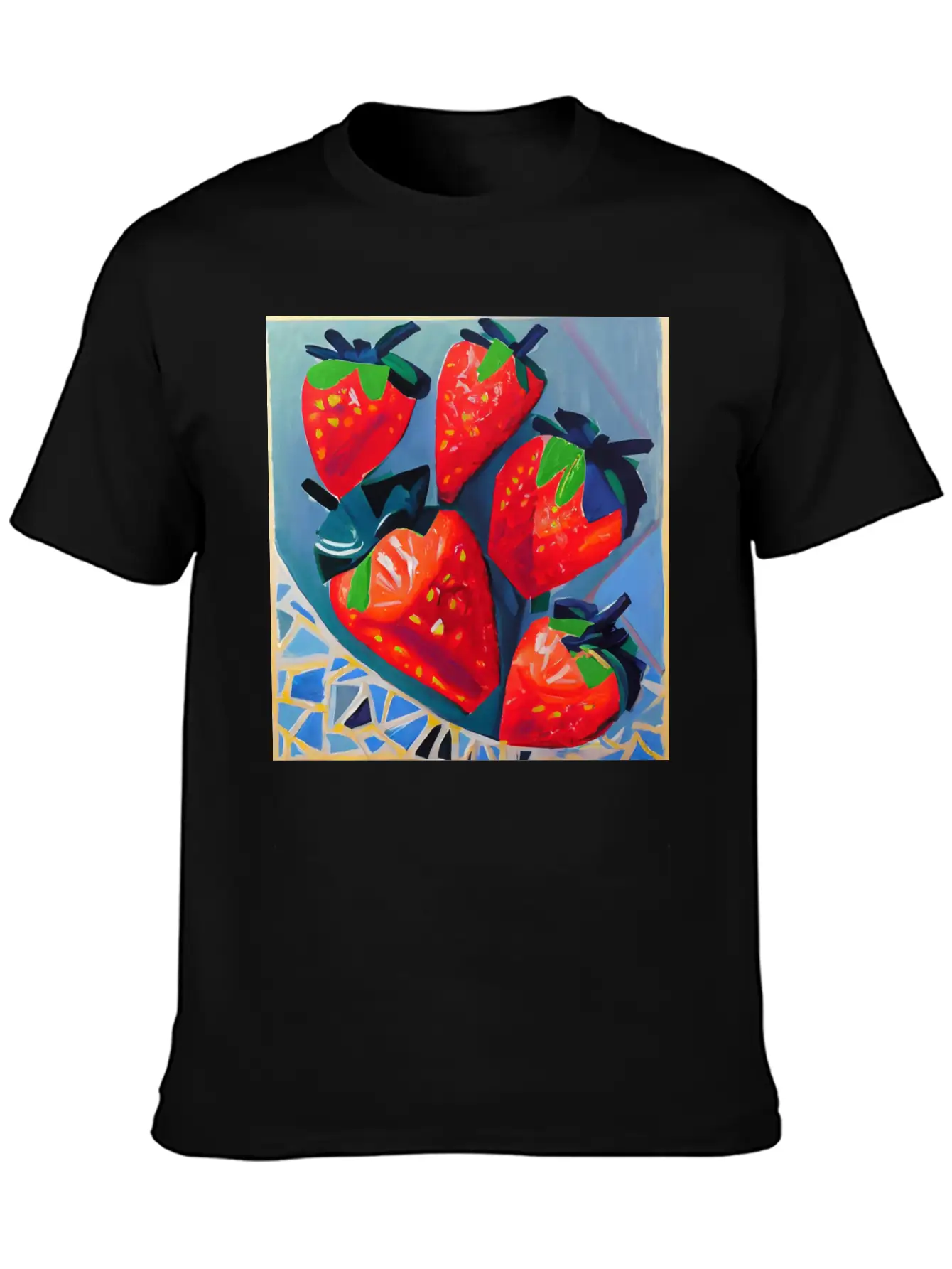 Modern Strawberries Unisex Short Sleeve Soft Cotton T-Shirt – Casual Everyday Wear