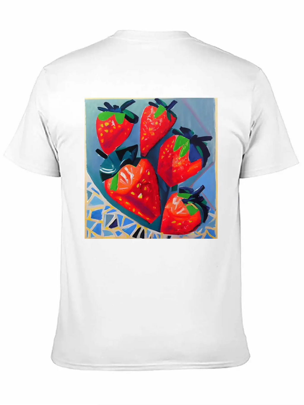Modern Strawberries Unisex Short Sleeve Soft Cotton T-Shirt – Casual Everyday Wear
