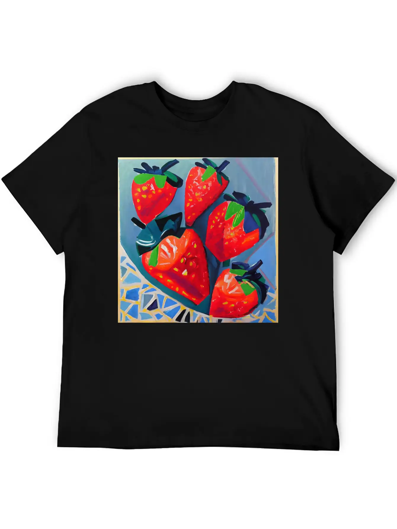 Modern Strawberries Unisex Short Sleeve Soft Cotton T-Shirt – Casual Everyday Wear