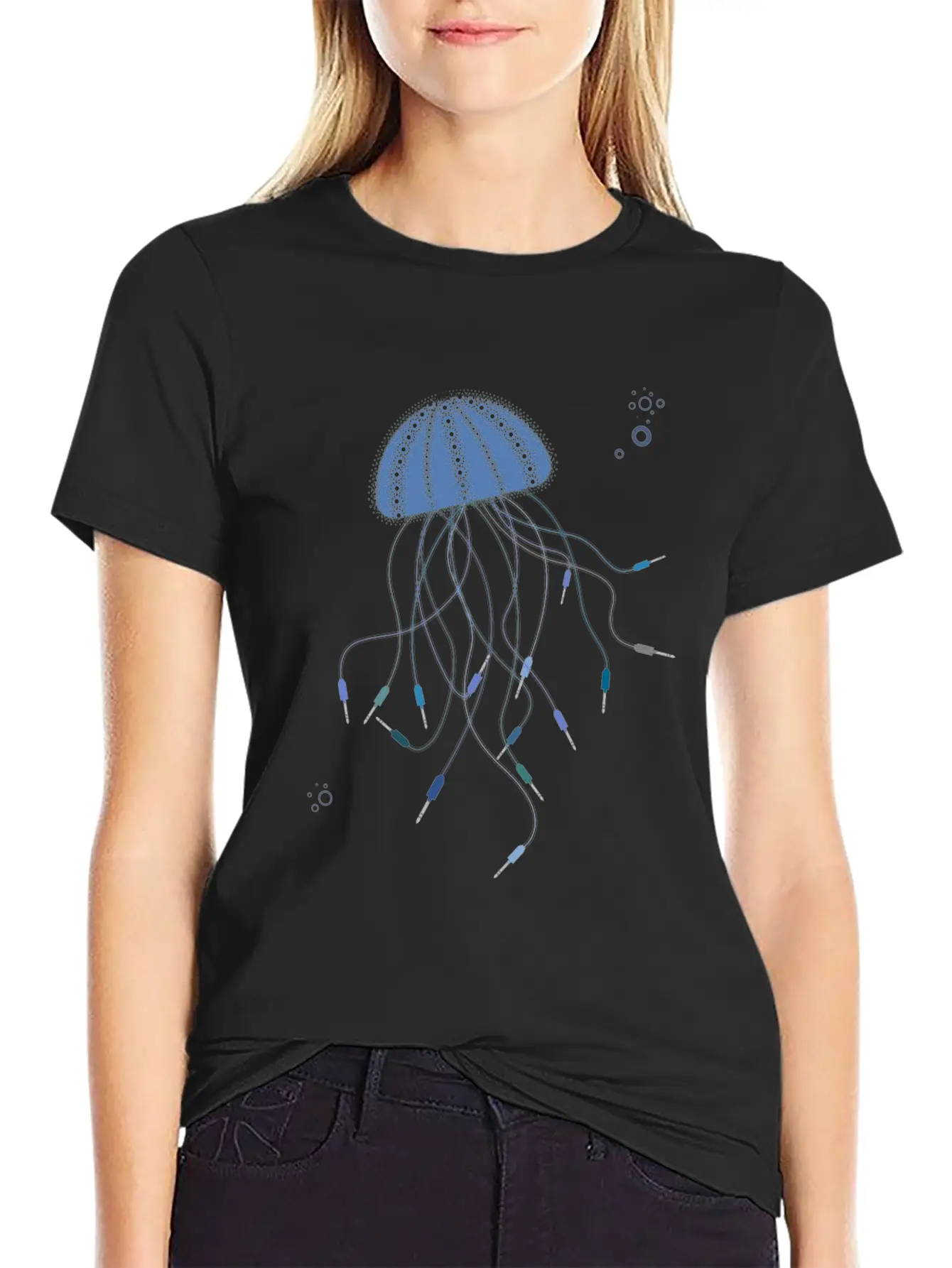 Modular Jellyfish Synthesizer Unisex Short Sleeve Soft Cotton T-Shirt – Casual Everyday Wear