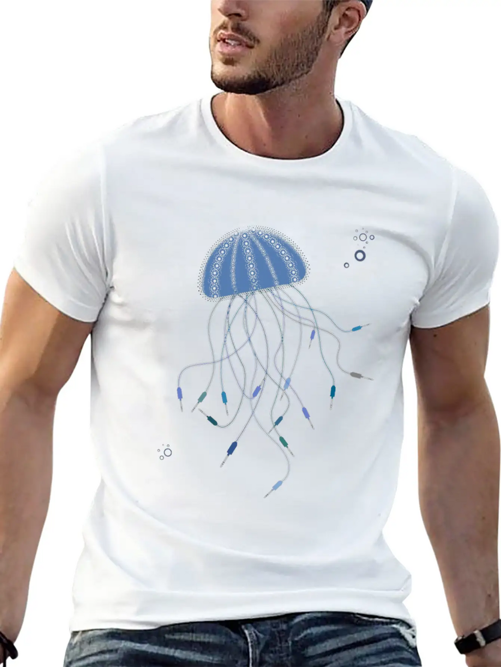 Modular Jellyfish Synthesizer Unisex Short Sleeve Soft Cotton T-Shirt – Casual Everyday Wear