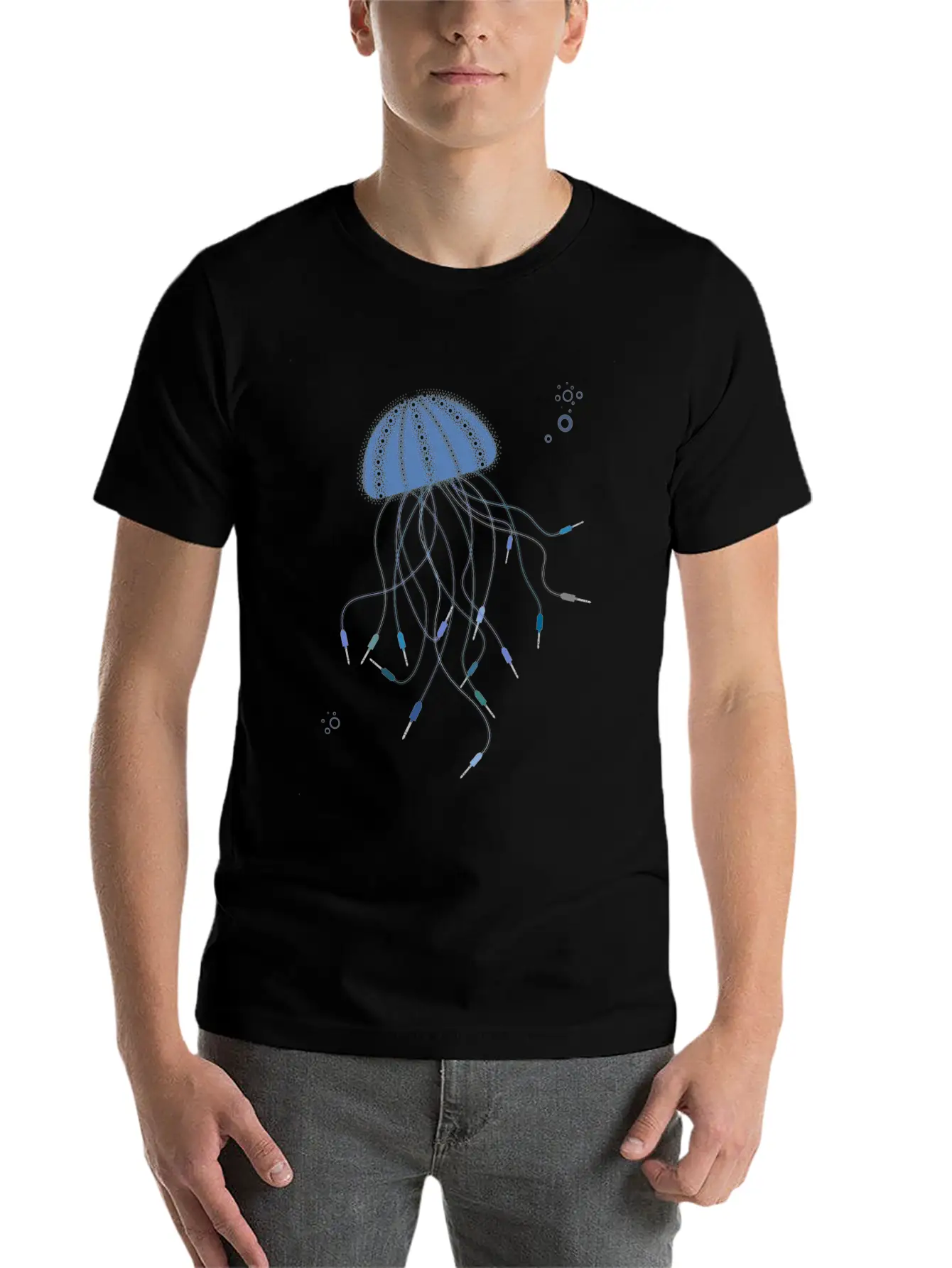 Modular Jellyfish Synthesizer Unisex Short Sleeve Soft Cotton T-Shirt – Casual Everyday Wear