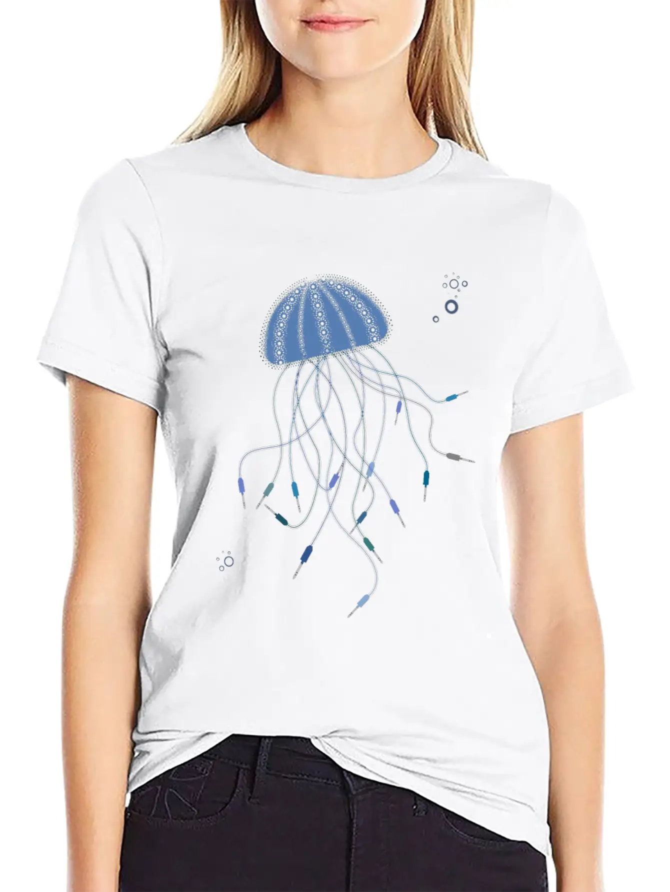 Modular Jellyfish Synthesizer Unisex Short Sleeve Soft Cotton T-Shirt – Casual Everyday Wear
