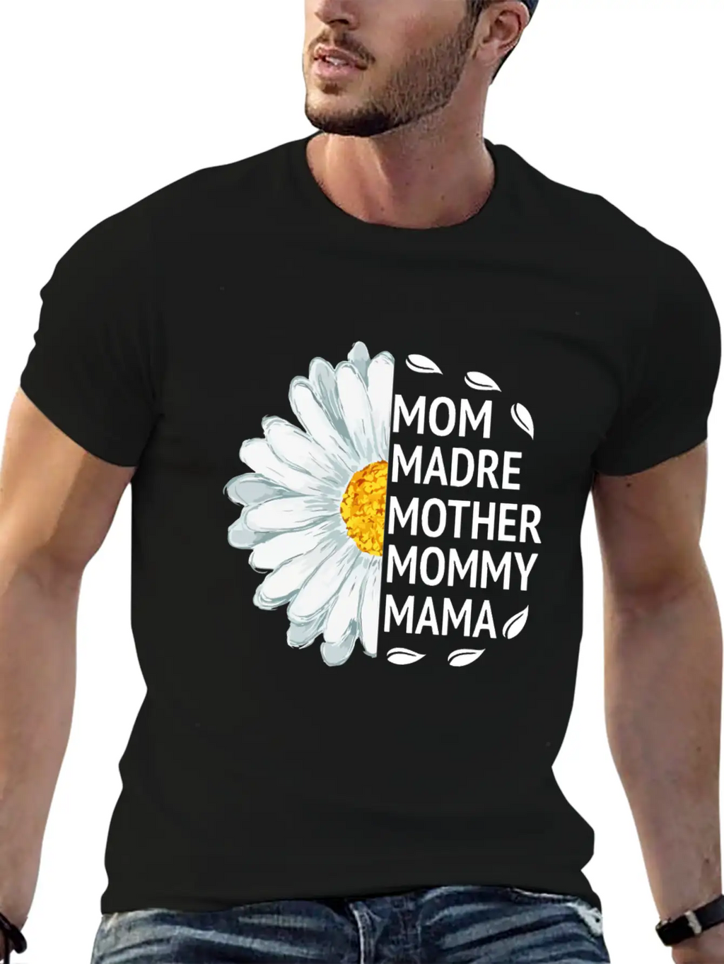 Mom Madre Mother Mommy Mama Love Daisy Flower Unisex Casual T-Shirt – Clean Design For Daily Comfort