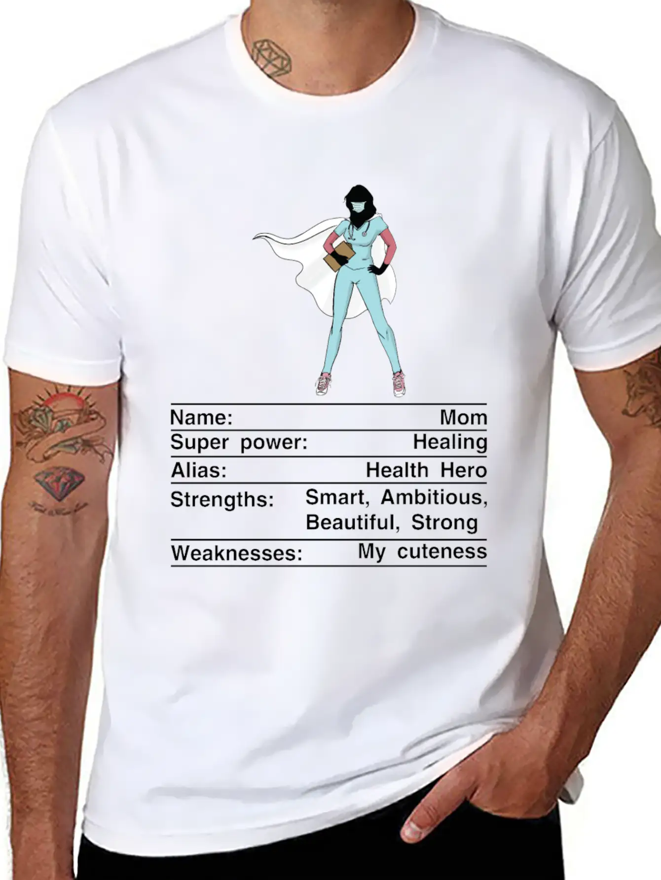 Mom Nutrition Facts Funny Mother's Day Breathable Soft Cotton T-Shirt – Timeless Casual Look