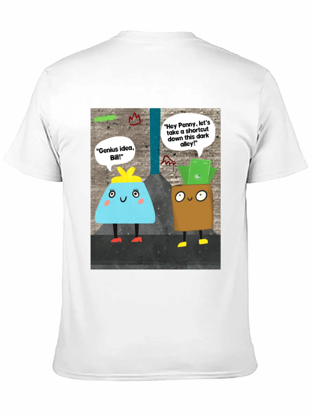 Money Jokes Street Style Humour Cartoon Classic Fit Graphic Tee For Daily Comfort – Unisex Cotton Shirt