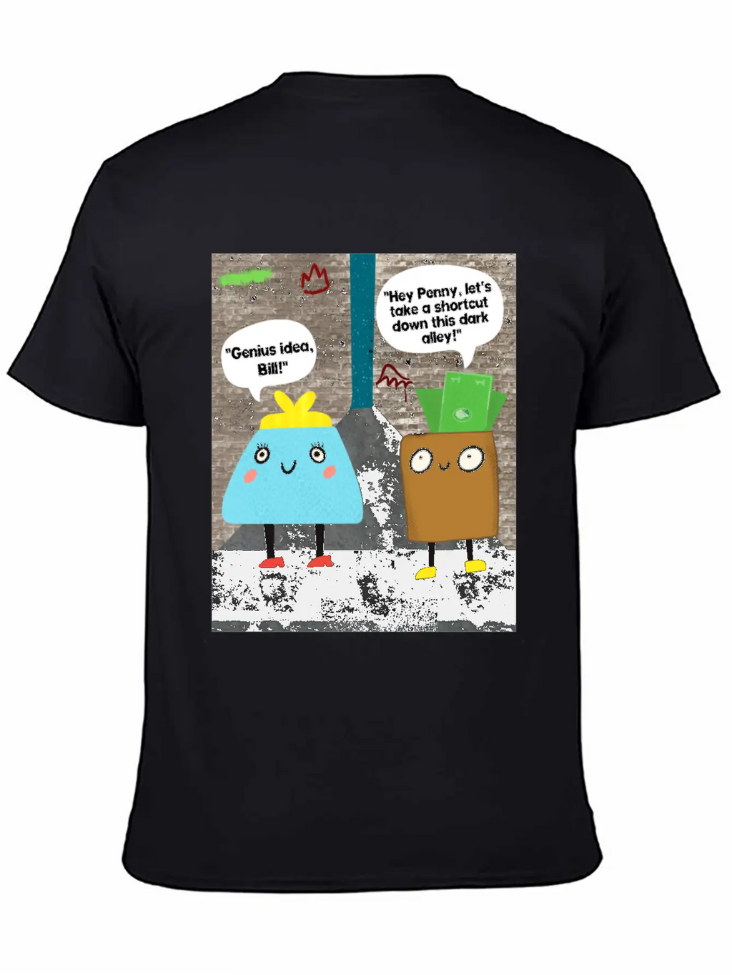 Money Jokes Street Style Humour Cartoon Classic Fit Graphic Tee For Daily Comfort – Unisex Cotton Shirt
