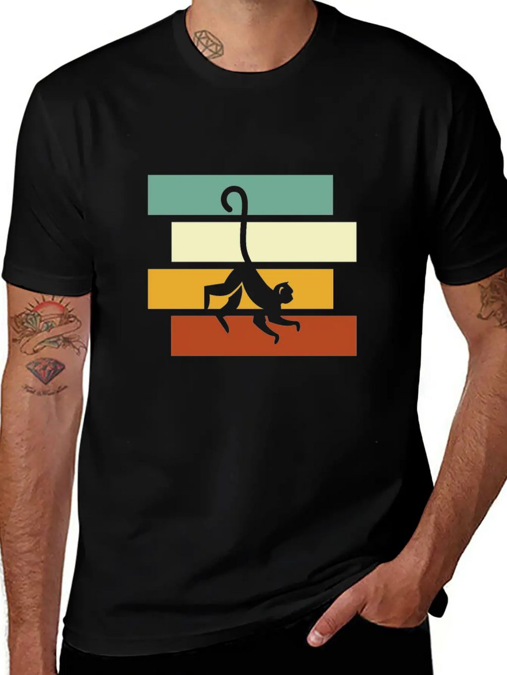 Monkey Retro Essential Cotton Tee For Daily Outfits – Unisex Style