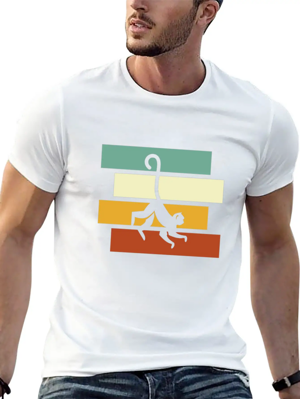 Monkey Retro Essential Cotton Tee For Daily Outfits – Unisex Style