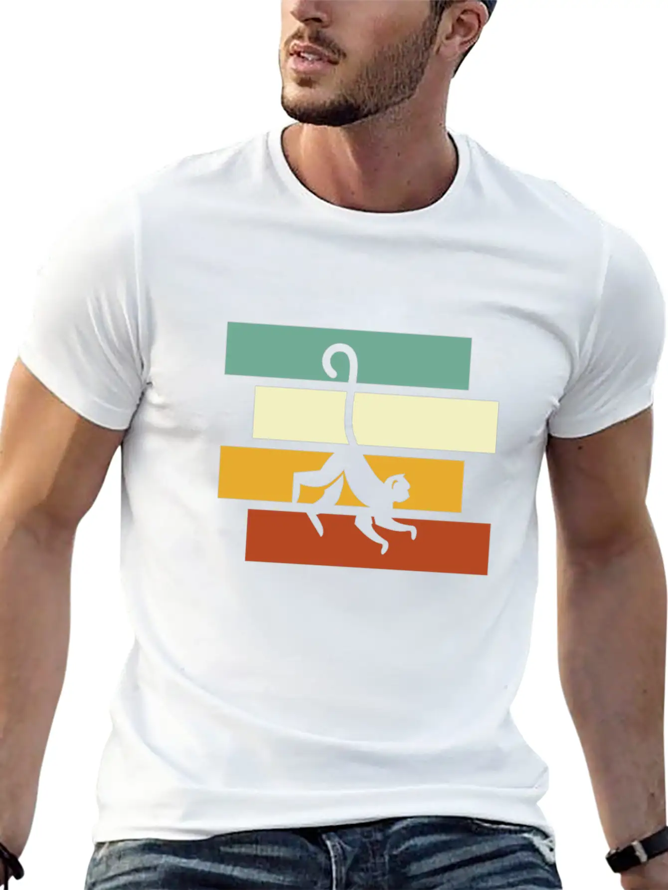 Monkey Retro Essential Cotton Tee For Daily Outfits – Unisex Style