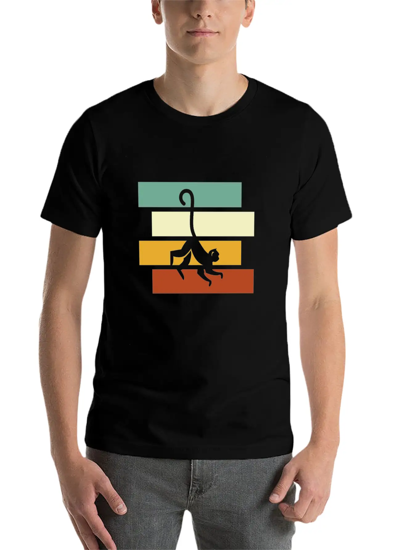 Monkey Retro Essential Cotton Tee For Daily Outfits – Unisex Style