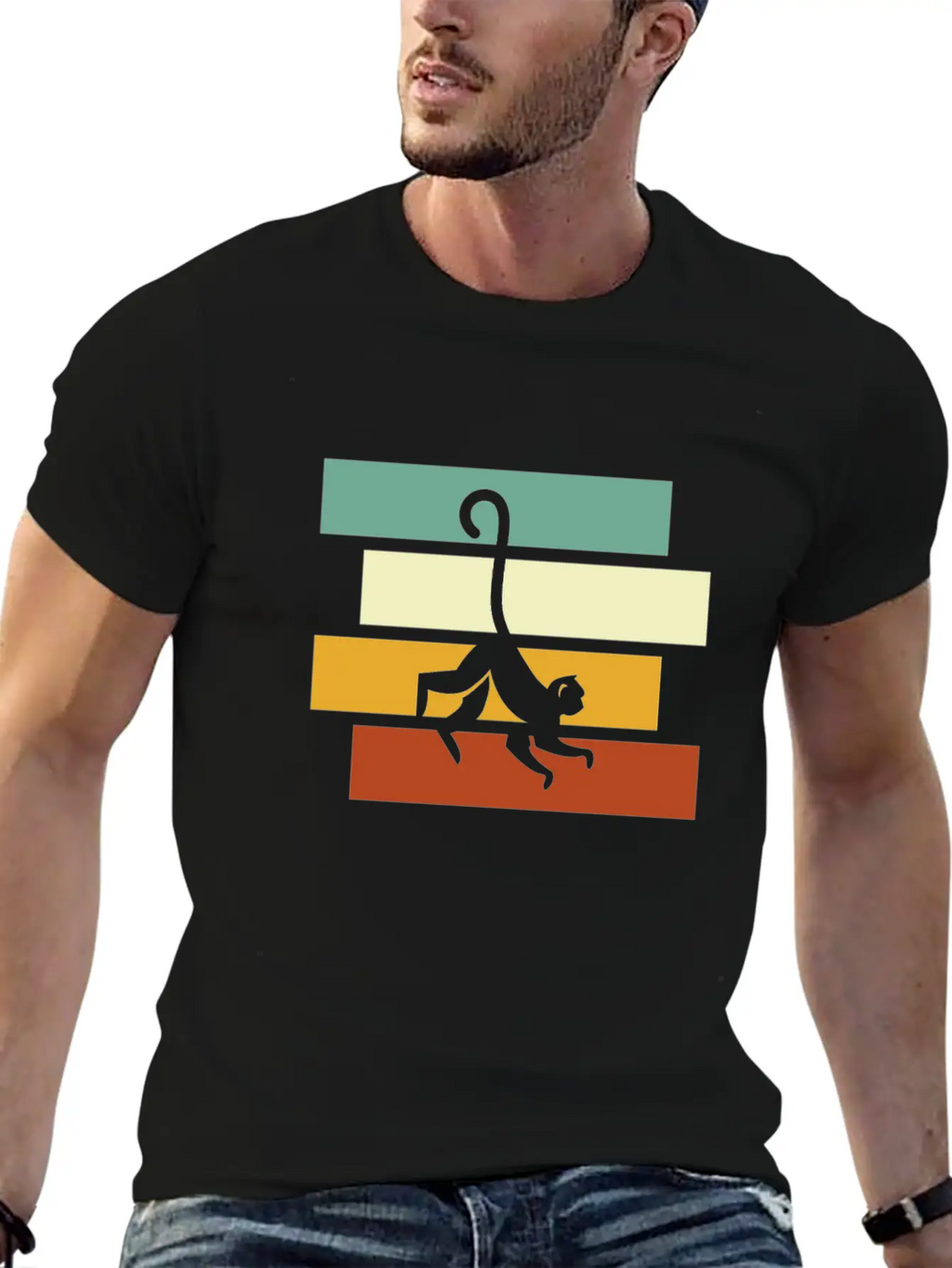 Monkey Retro Essential Cotton Tee For Daily Outfits – Unisex Style