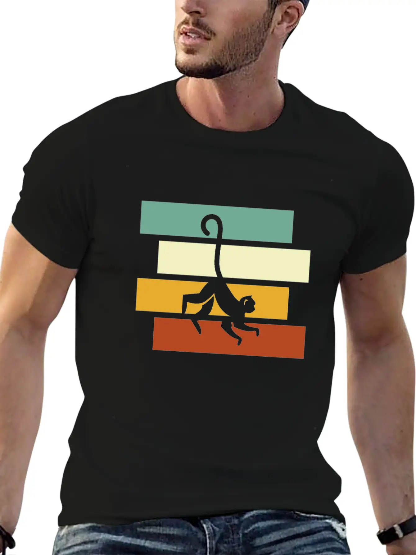 Monkey Retro Essential Cotton Tee For Daily Outfits – Unisex Style