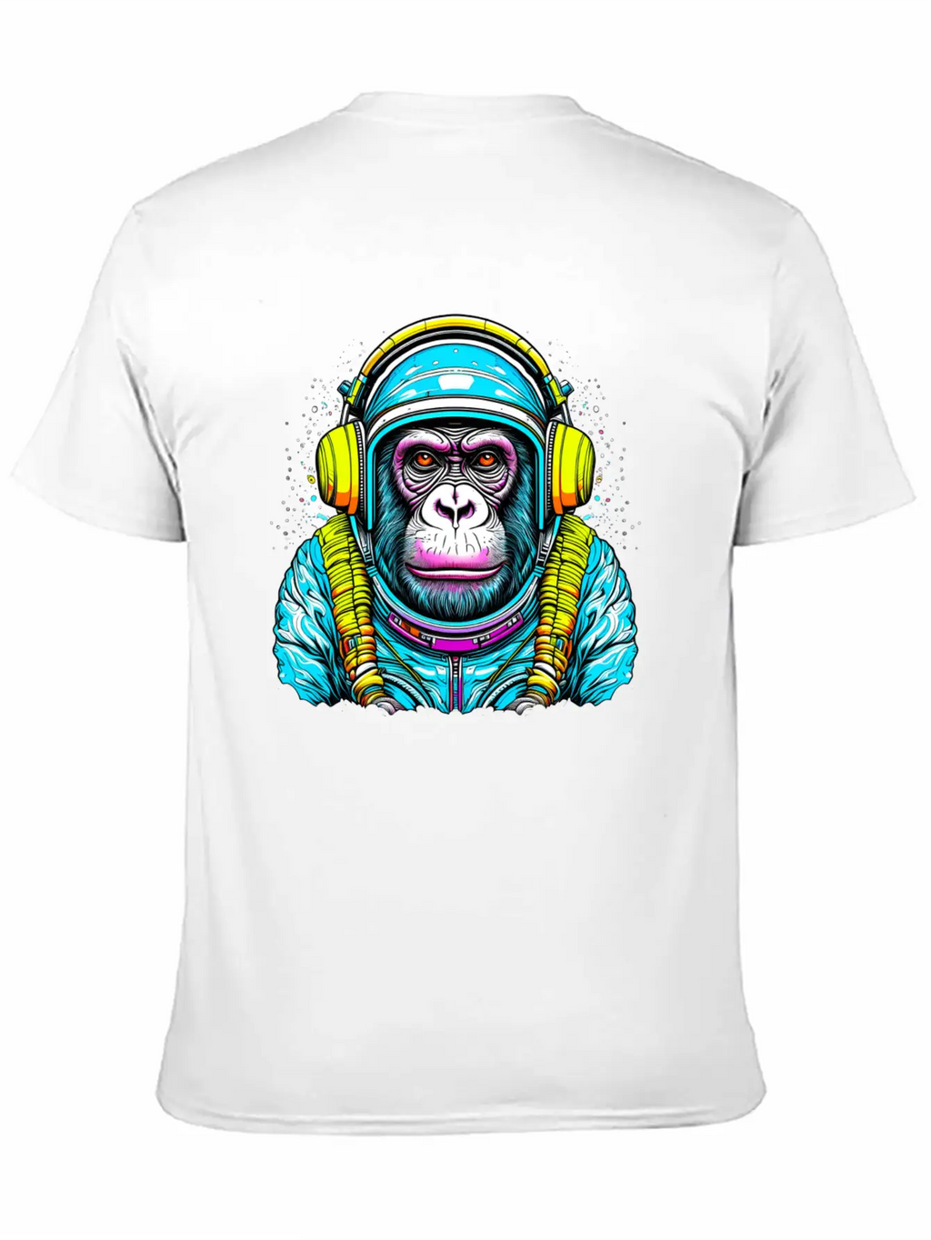 Monkey Wearing Headphones Unisex Short Sleeve Soft Cotton T-Shirt – Casual Everyday Wear