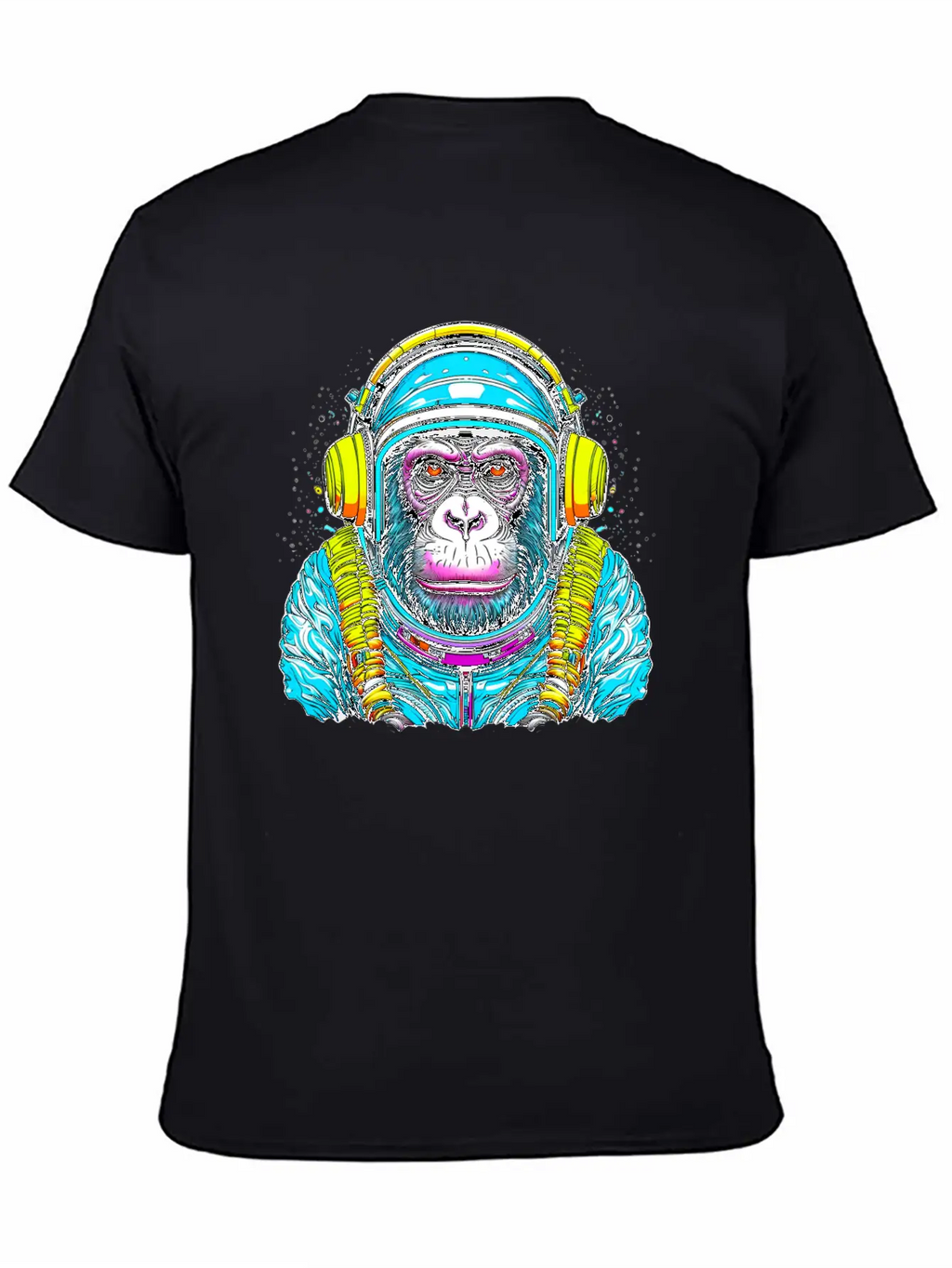 Monkey Wearing Headphones Unisex Short Sleeve Soft Cotton T-Shirt – Casual Everyday Wear