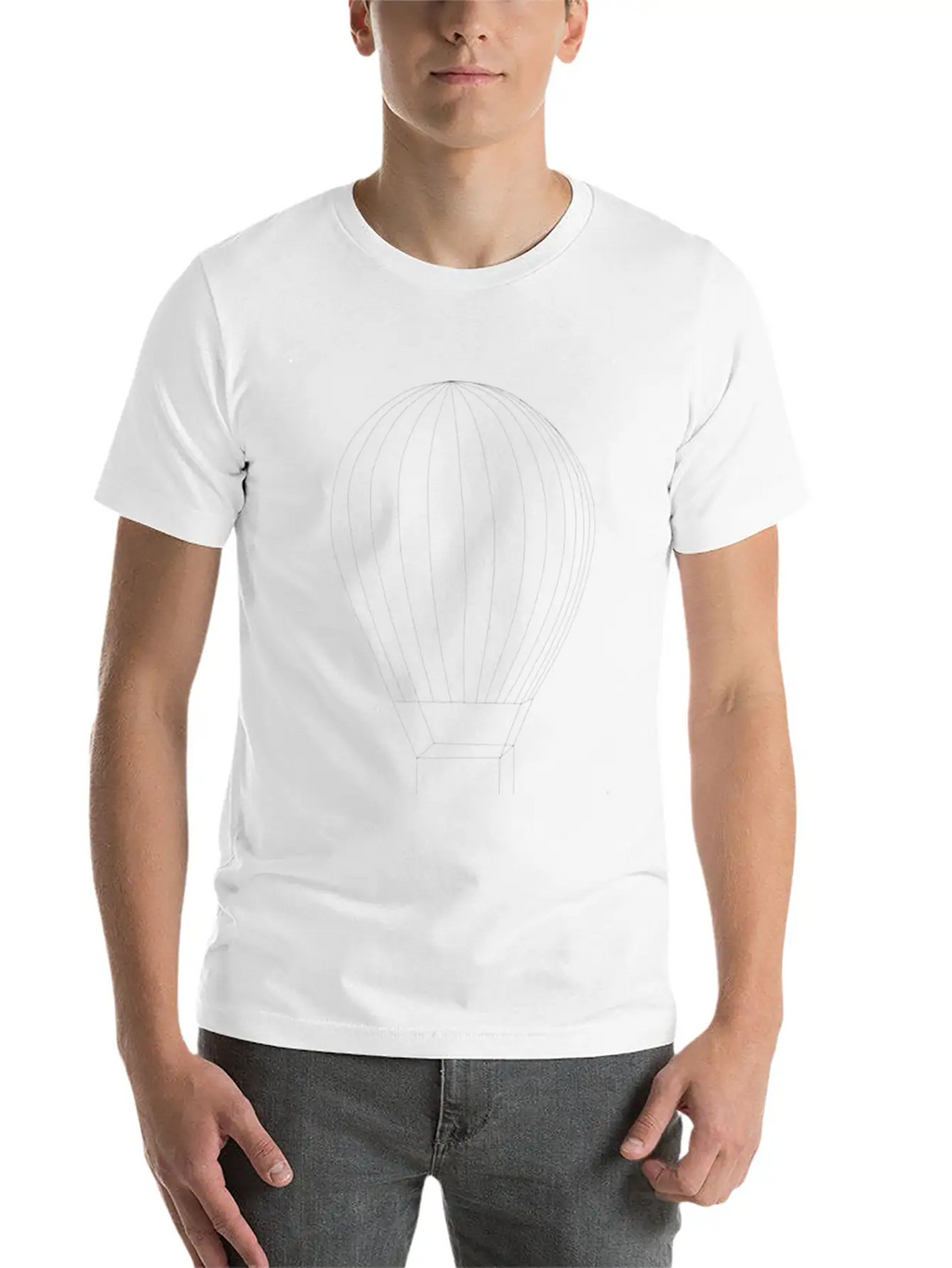Monochrome Air Balloon Unisex Casual T-Shirt – Clean Design For Daily Comfort