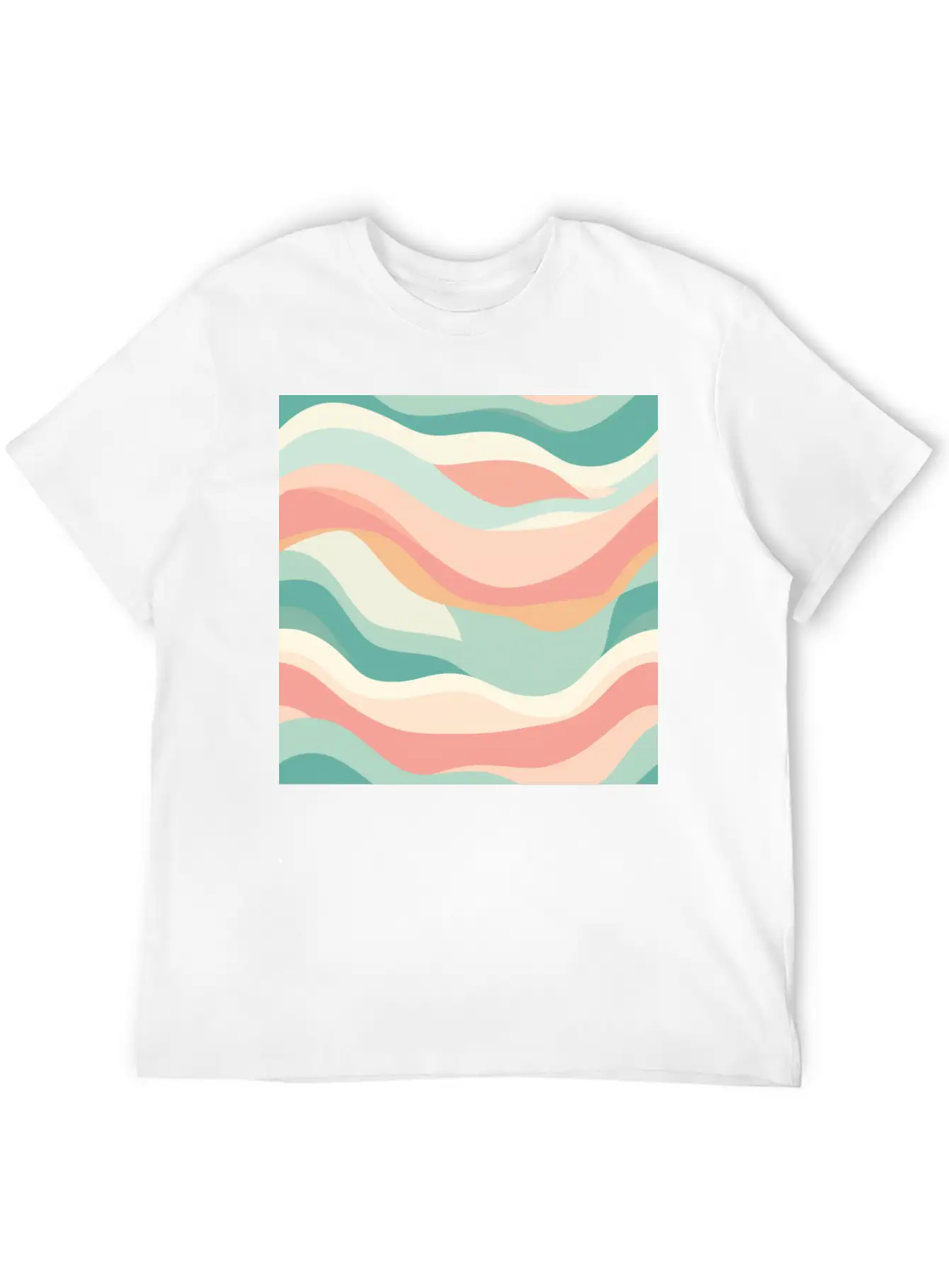 Monochrome Waves: Modern Abstract Ebb And Flow Unisex Casual T-Shirt – Clean Design For Daily Comfort