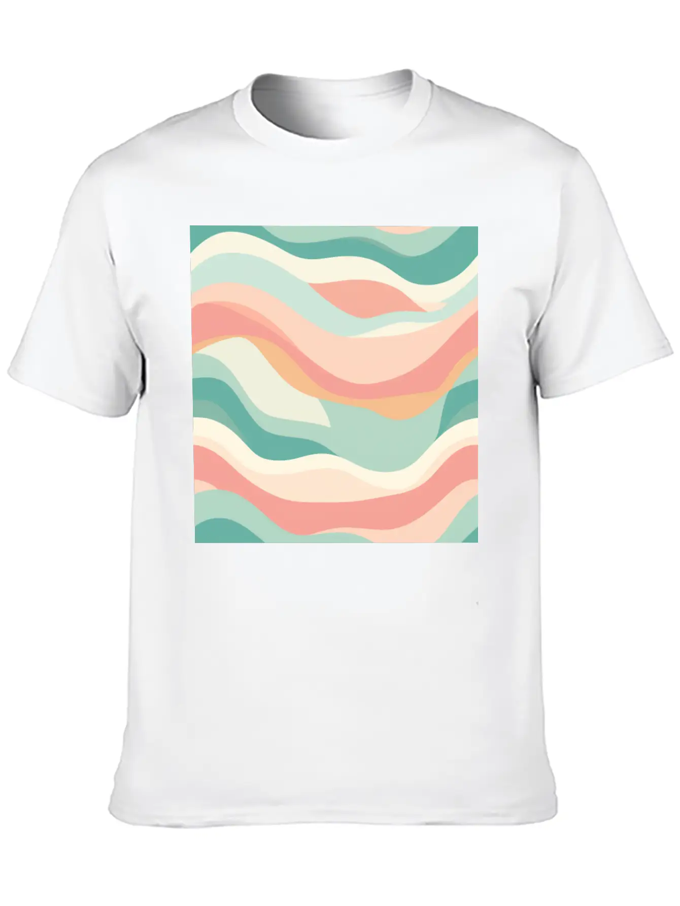 Monochrome Waves: Modern Abstract Ebb And Flow Unisex Casual T-Shirt – Clean Design For Daily Comfort