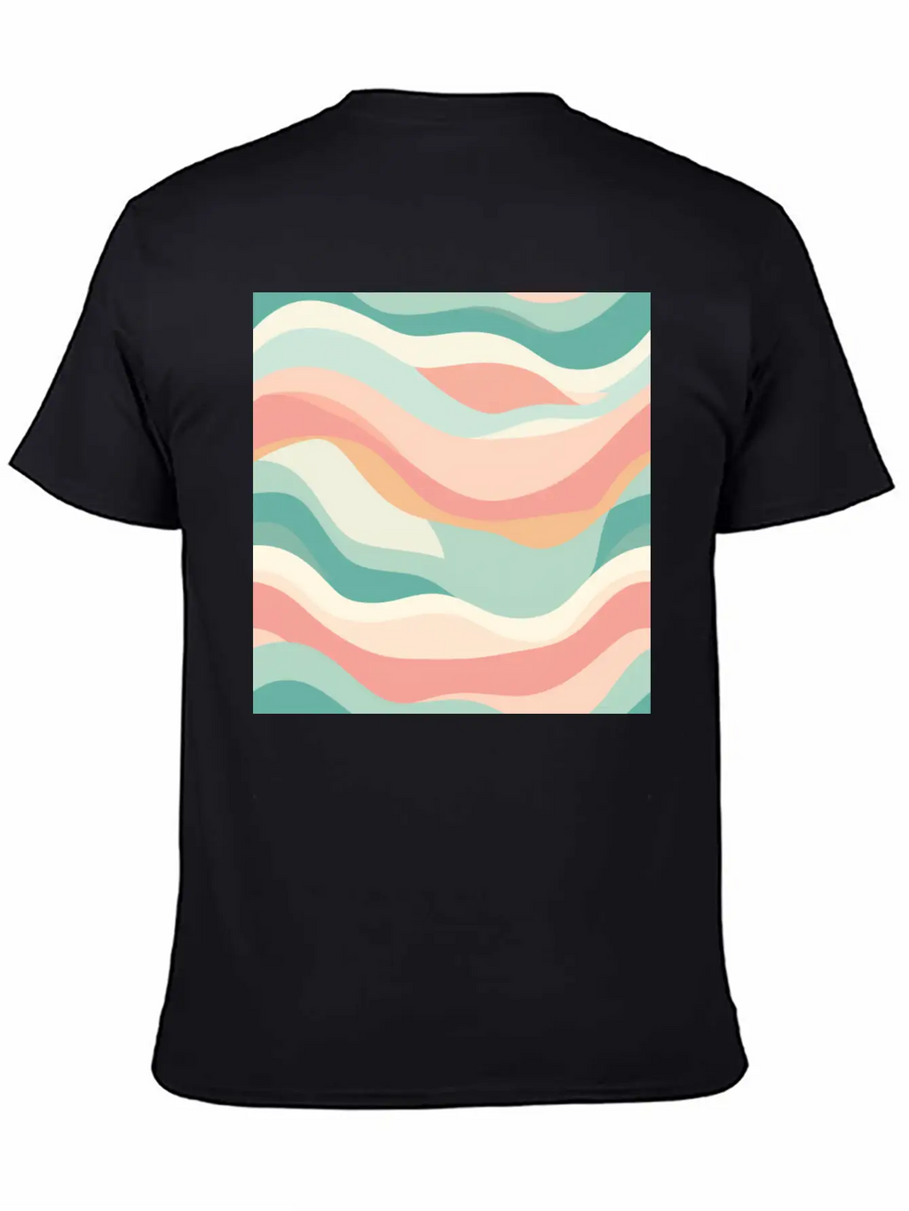 Monochrome Waves: Modern Abstract Ebb And Flow Unisex Casual T-Shirt – Clean Design For Daily Comfort