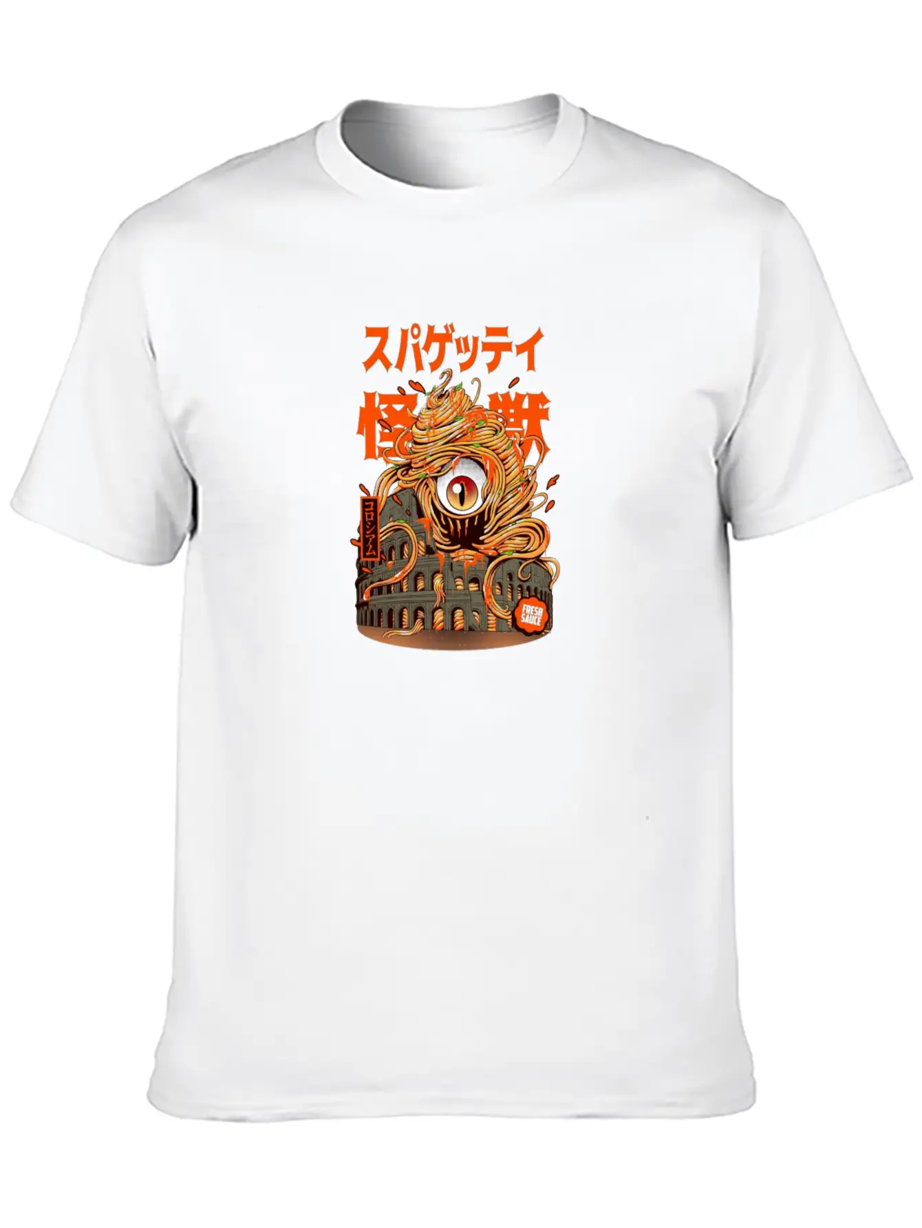 Monster, Spaghetti, Pastafarian, Flying Spa Unisex Short Sleeve Soft Cotton T-Shirt – Casual Everyday Wear