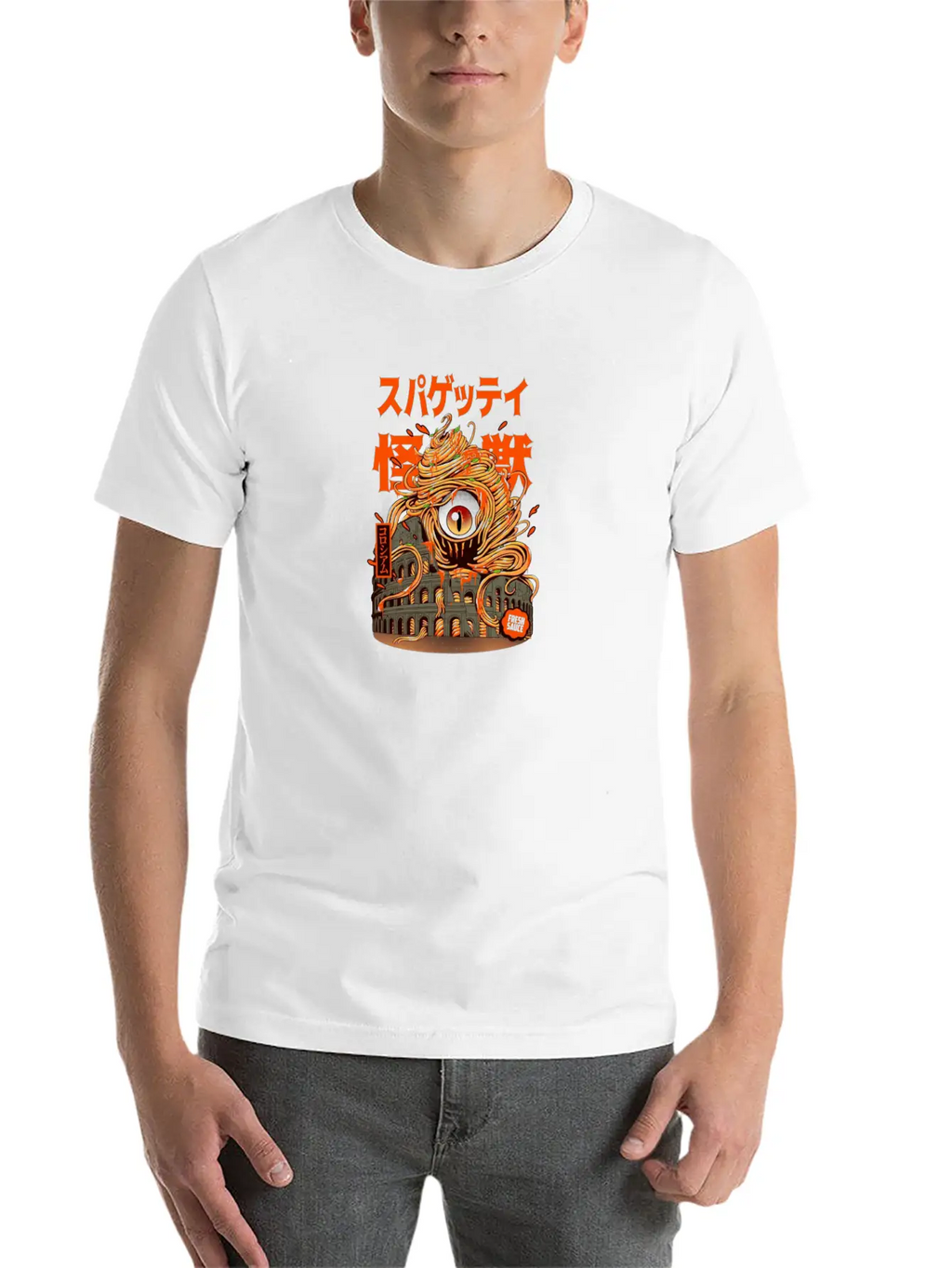 Monster, Spaghetti, Pastafarian, Flying Spa Unisex Short Sleeve Soft Cotton T-Shirt – Casual Everyday Wear
