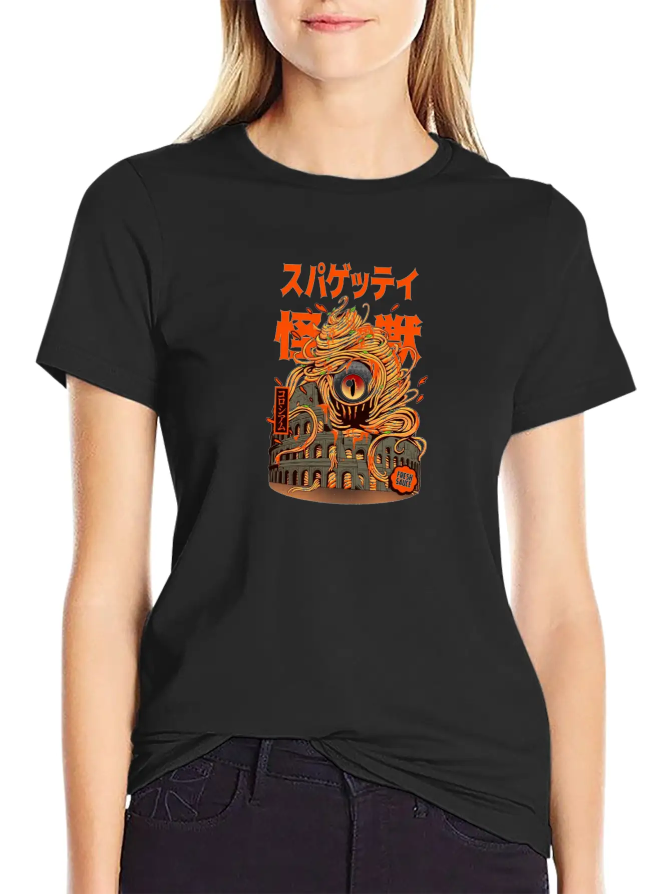 Monster, Spaghetti, Pastafarian, Flying Spa Unisex Short Sleeve Soft Cotton T-Shirt – Casual Everyday Wear