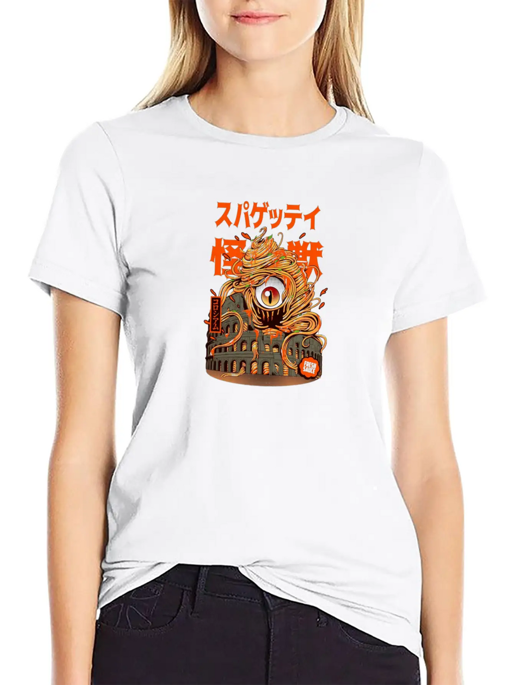 Monster, Spaghetti, Pastafarian, Flying Spa Unisex Short Sleeve Soft Cotton T-Shirt – Casual Everyday Wear