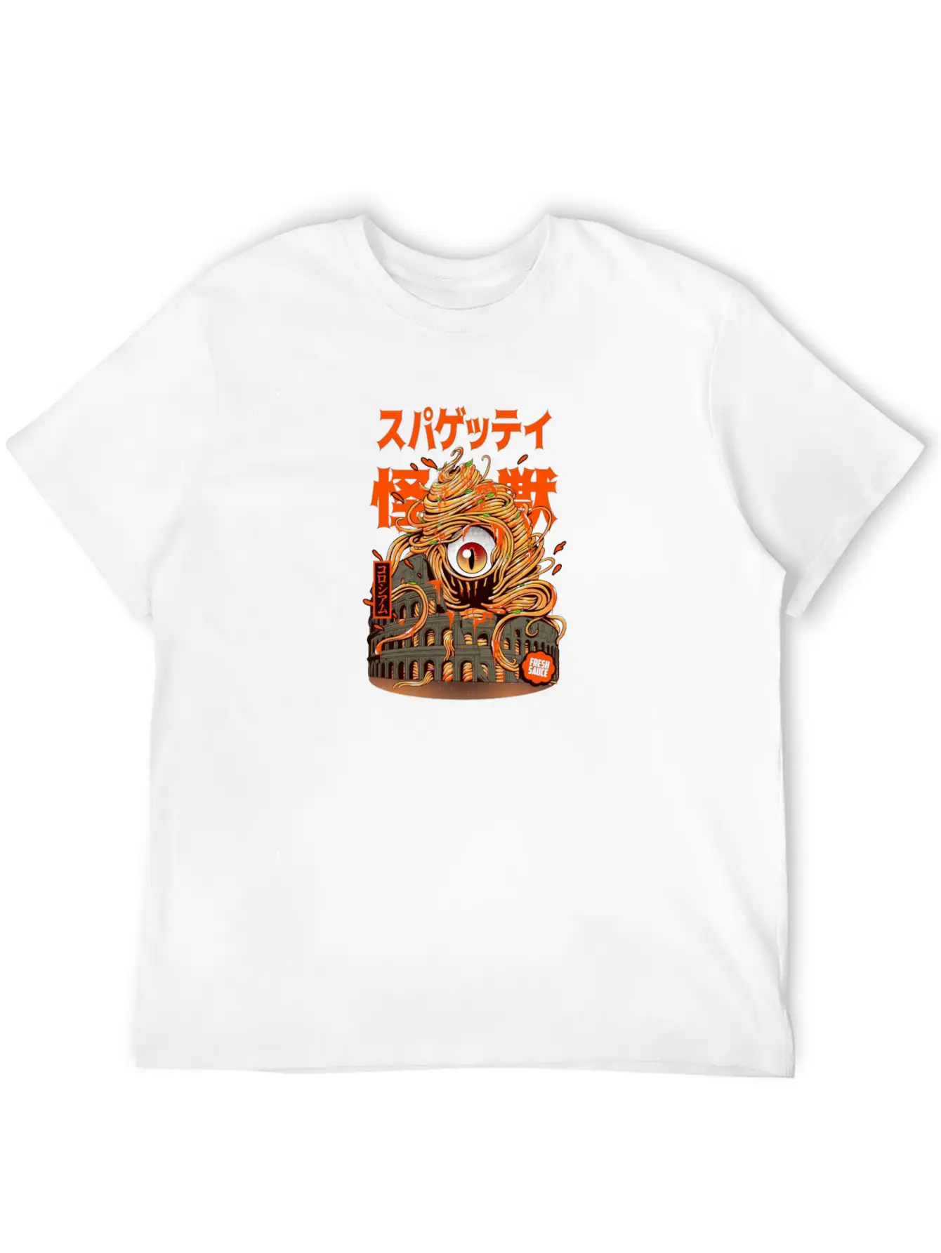 Monster, Spaghetti, Pastafarian, Flying Spa Unisex Short Sleeve Soft Cotton T-Shirt – Casual Everyday Wear