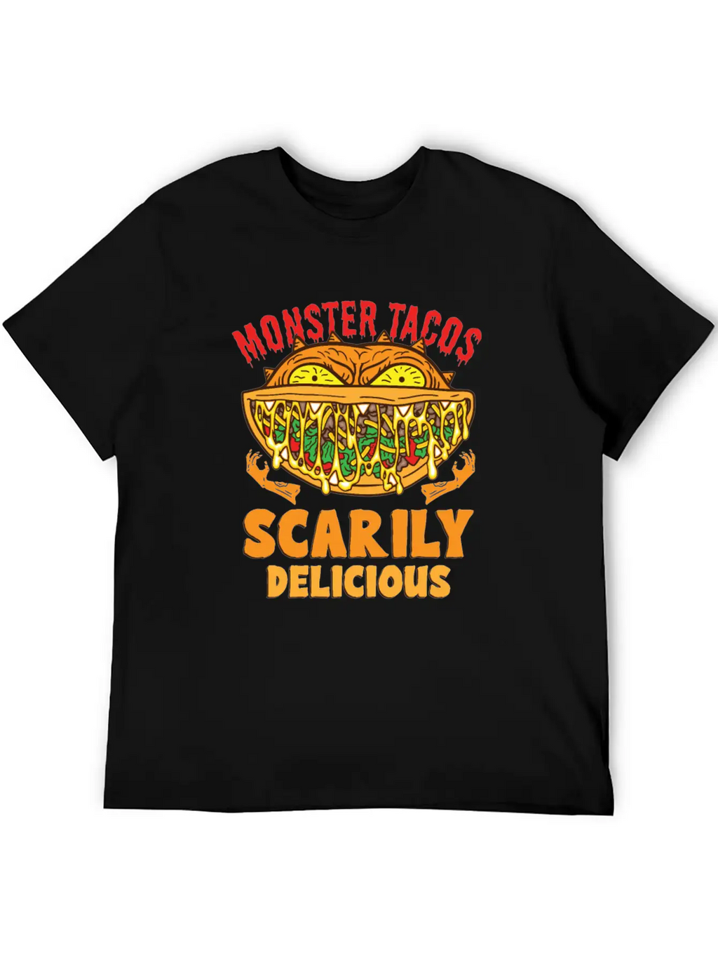 Monster Taco Horror Taco Halloween Taco Costume Unisex Short Sleeve Soft Cotton T-Shirt – Casual Everyday Wear