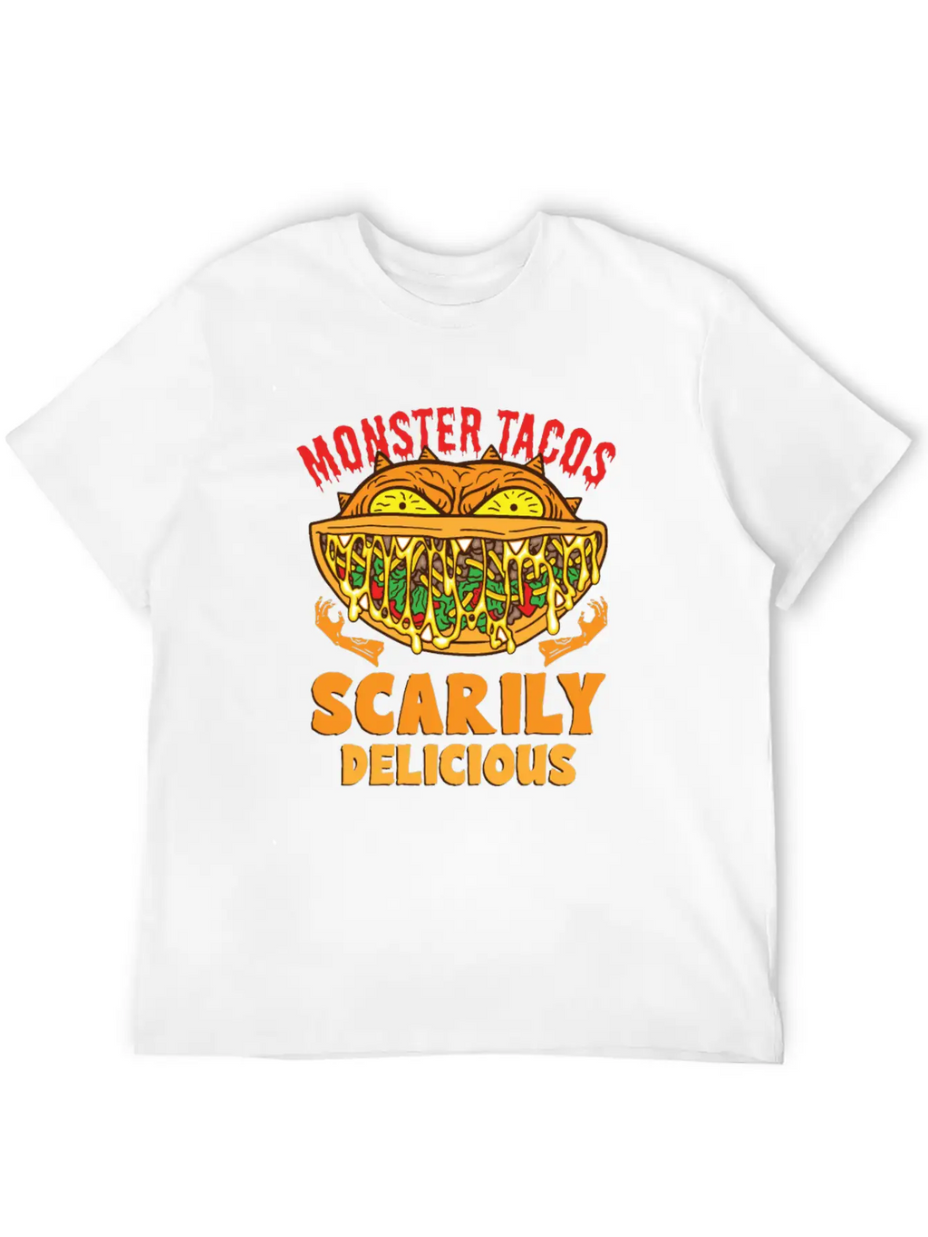 Monster Taco Horror Taco Halloween Taco Costume Unisex Short Sleeve Soft Cotton T-Shirt – Casual Everyday Wear